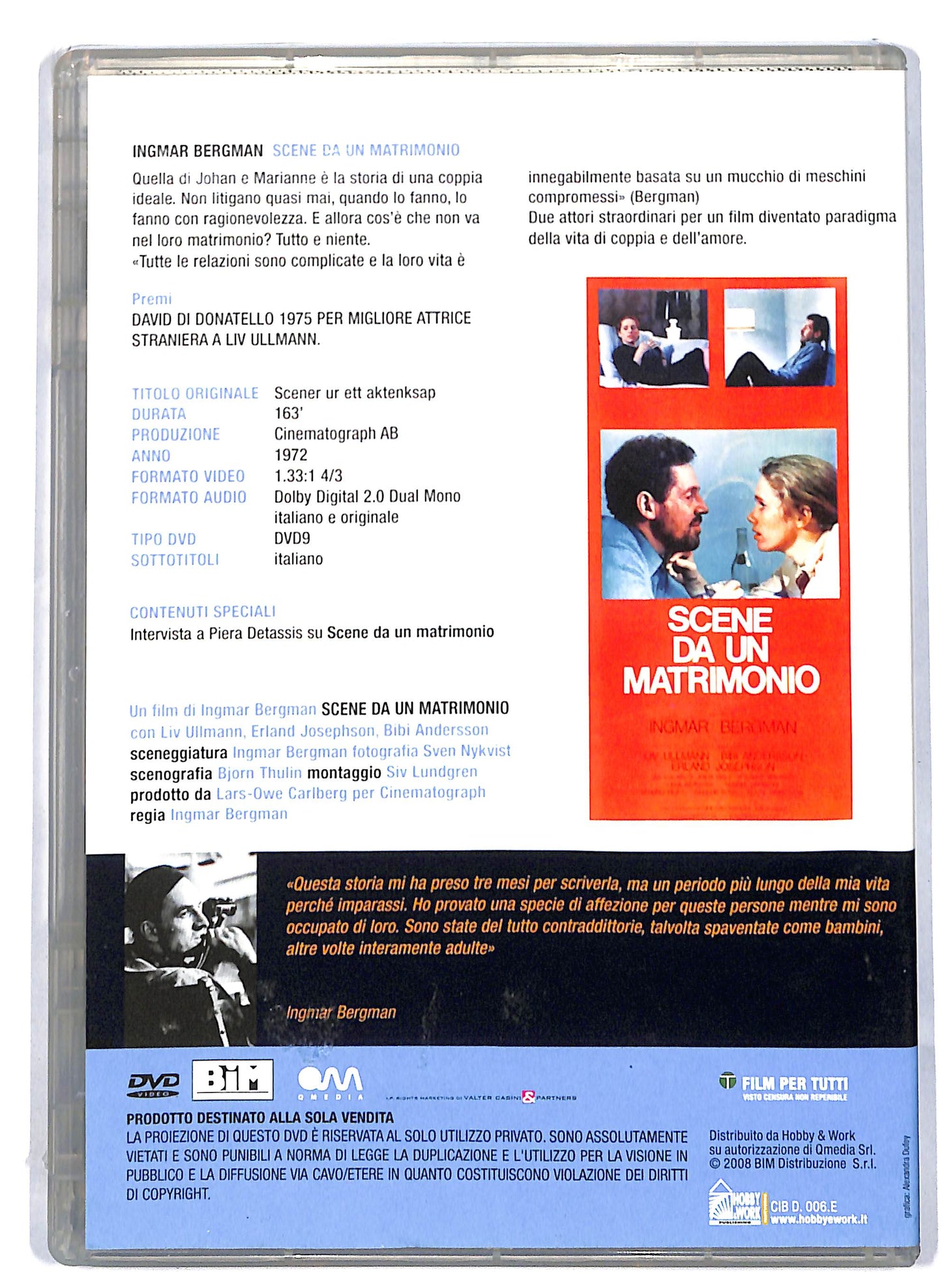 EBOND Scene da un matrimonio EDITORIALE DVD D813125
