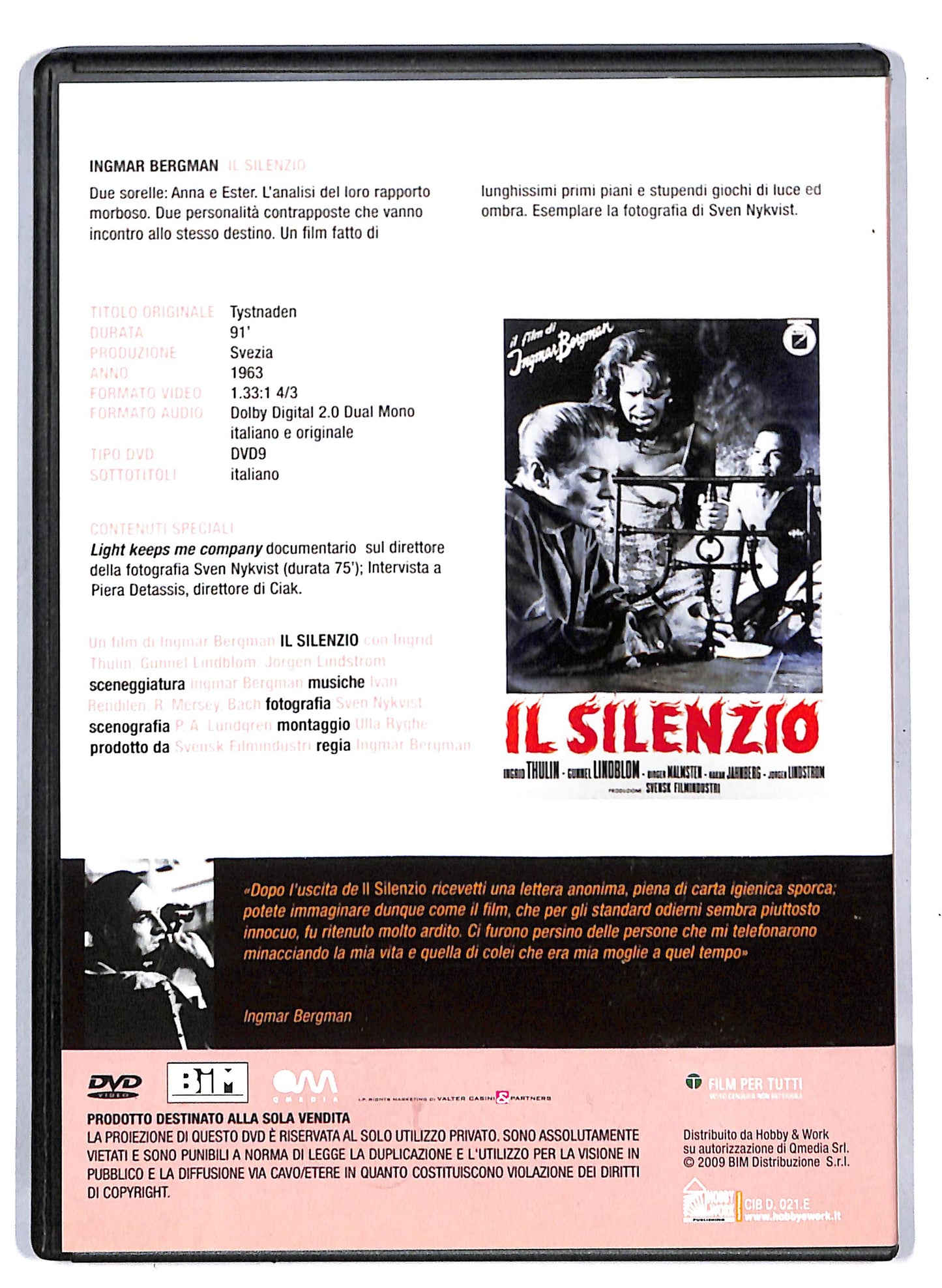 EBOND Il silenzio di Ingmar Bergman EDITORIALE DVD D813132