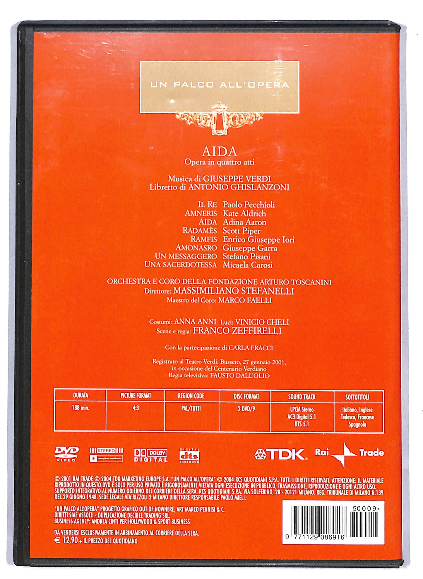 EBOND Un palco all'opera Vol 9 - Aida - Giuseppe Verdi EDITORIALE DVD D813150