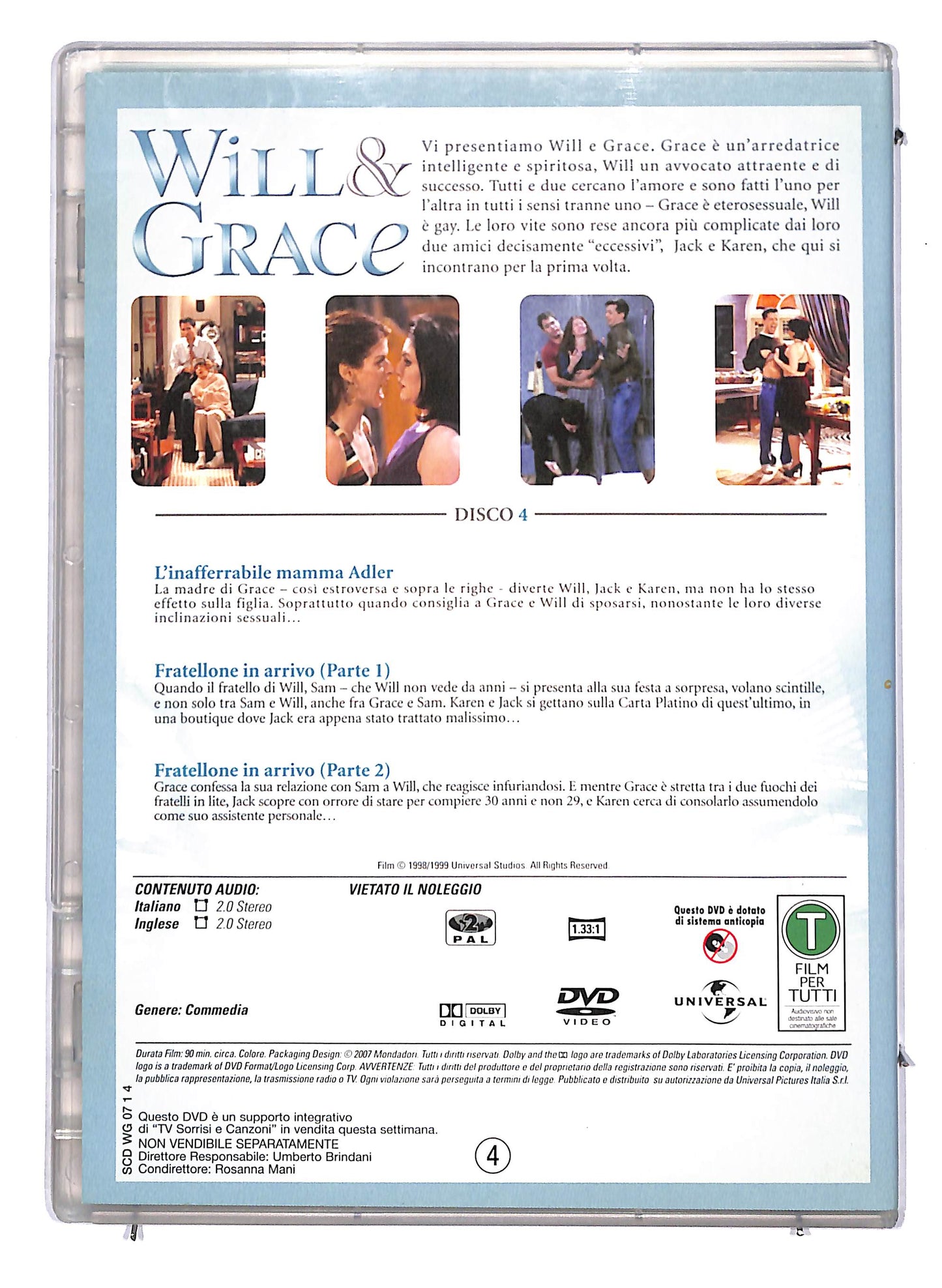 EBOND Will e Grace Stagione Uno disco 4 EDITORIALE DVD D813261