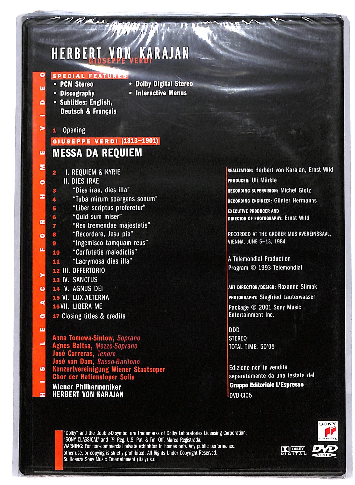 EBOND Herbert von Karajan - Verdi: Requiem EDITORIALE DVD D813319