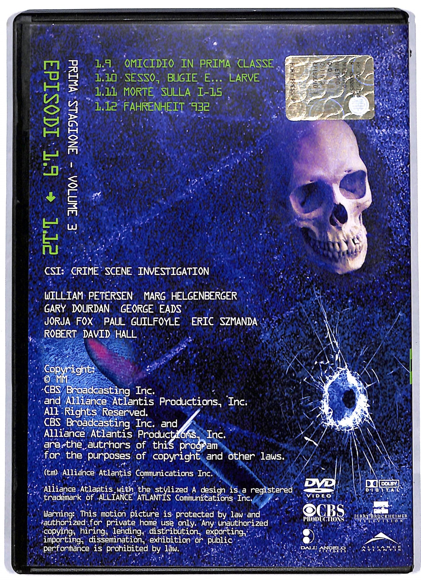 EBOND CSI prima stagione vol 3 episodi 1.9 - 1.12 EDITORIALE DVD D813346