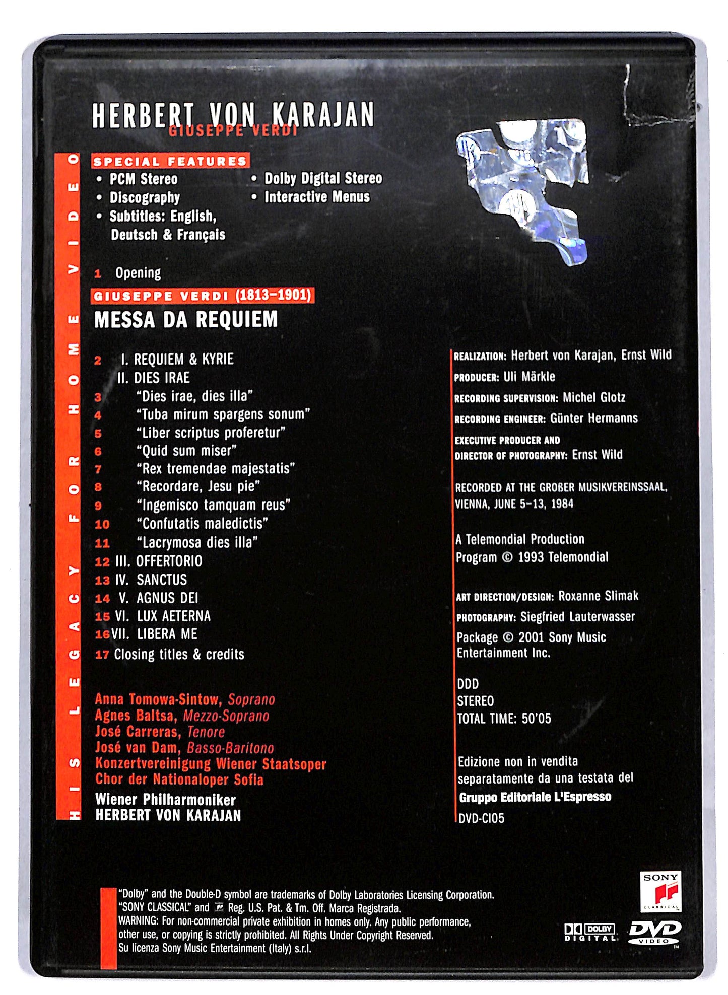 EBOND Herbert von karajan - Giuseppe verdi requiem EDITORIALE DVD D813356