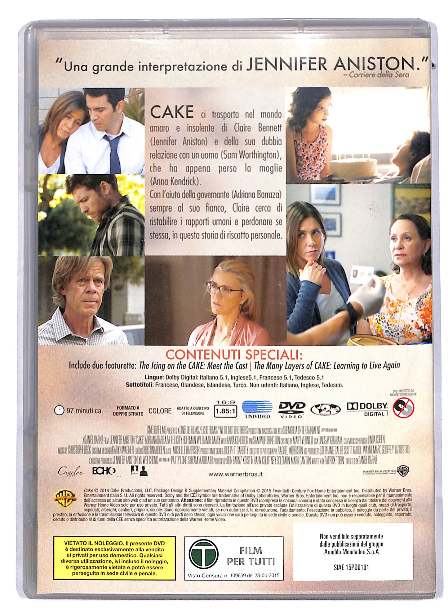 EBOND Cake - (Jennifer Aniston) EDITORIALE DVD D813452
