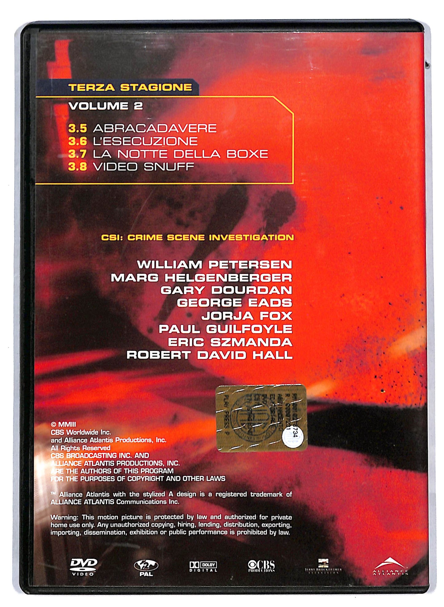 EBOND CSI crime scene investigation terza stag. vol 2 EDITORIALE DVD D813560