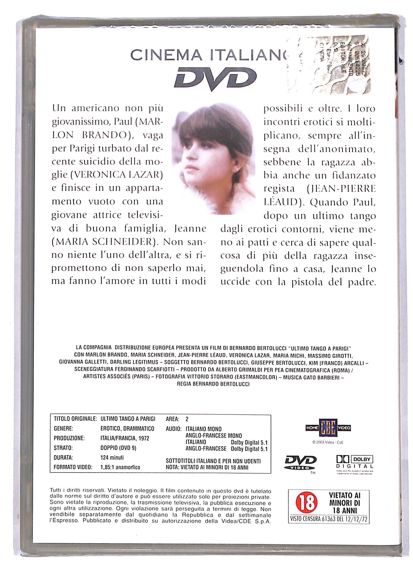 EBOND Ultimo tango a Parigi EDITORIALE DVD D813814