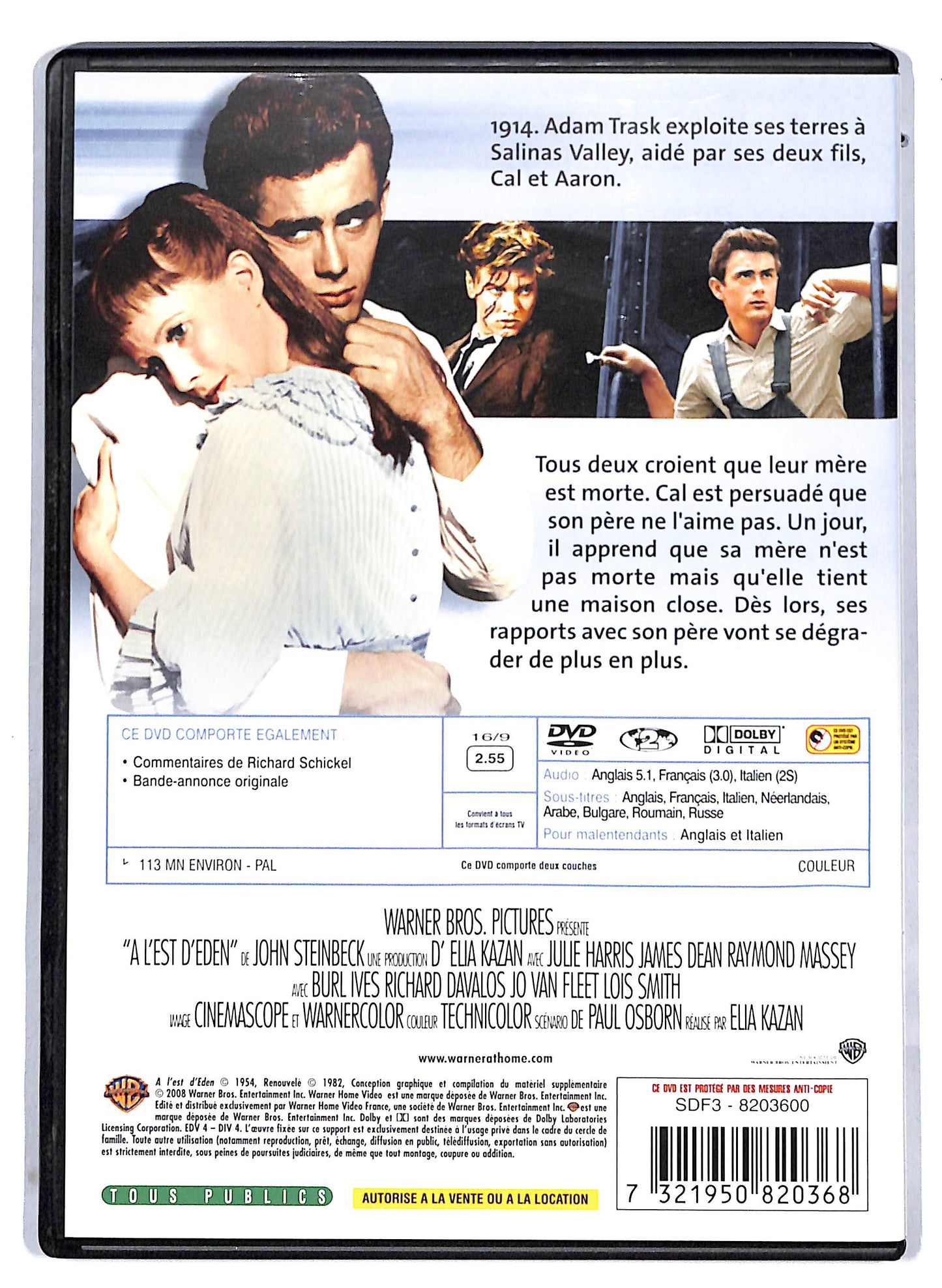 EBOND A l'est d'Eden DVD D813828