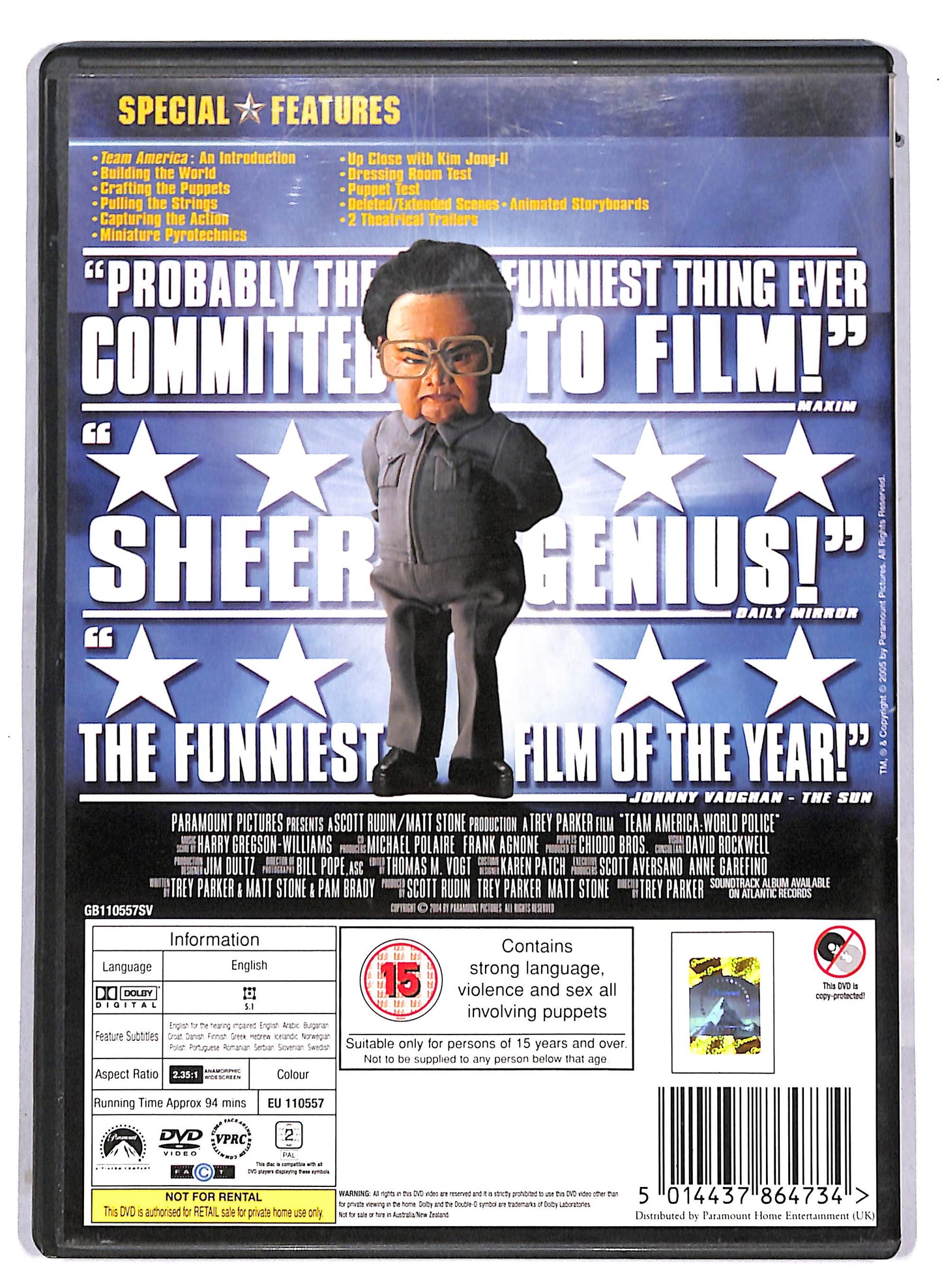 EBOND Team America World Police - UK Edition DVD D814048