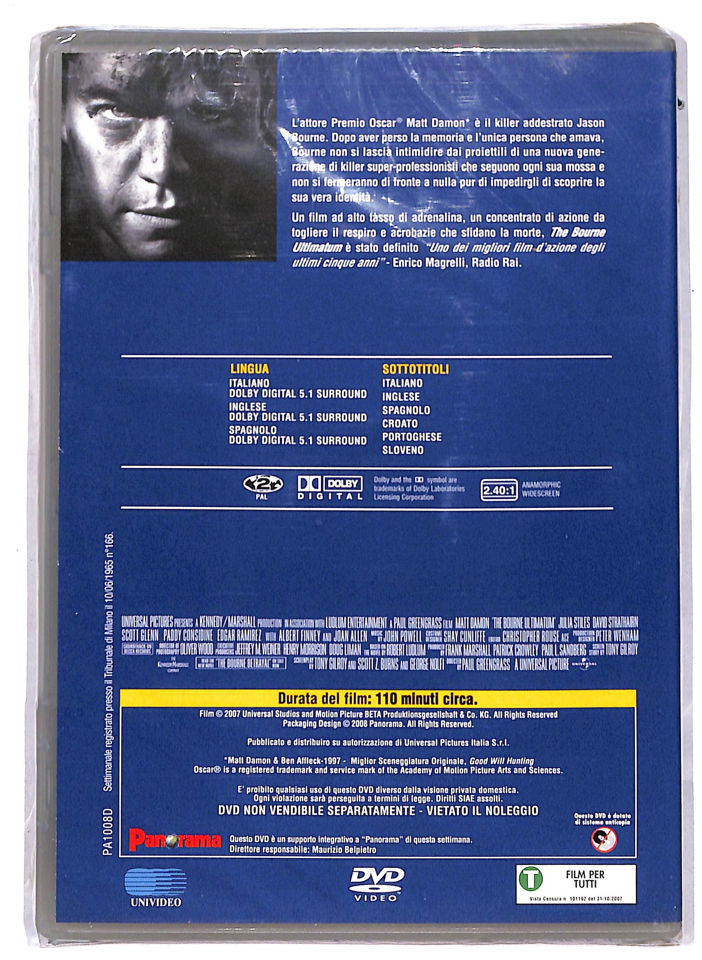 EBOND The Bourne Ultimatum - Il ritorno dello sciacallo EDITORIALE DVD D814059