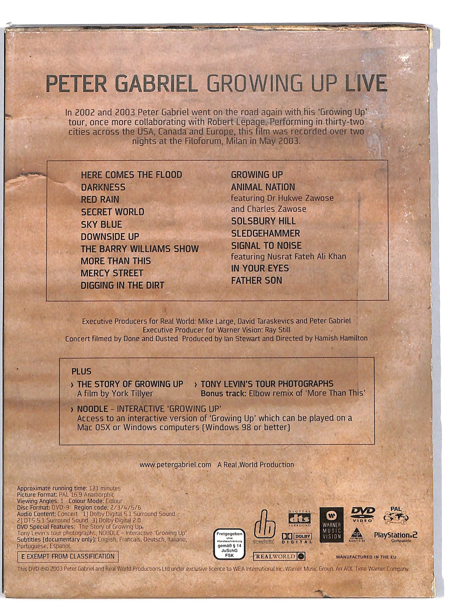 EBOND Peter Gabriel The Growing Up Live DVD D814839