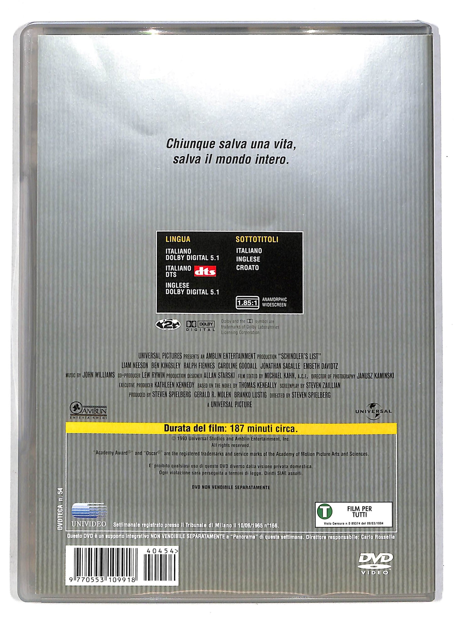 EBOND Schindler's List - La lista di Schindler DVD D815137