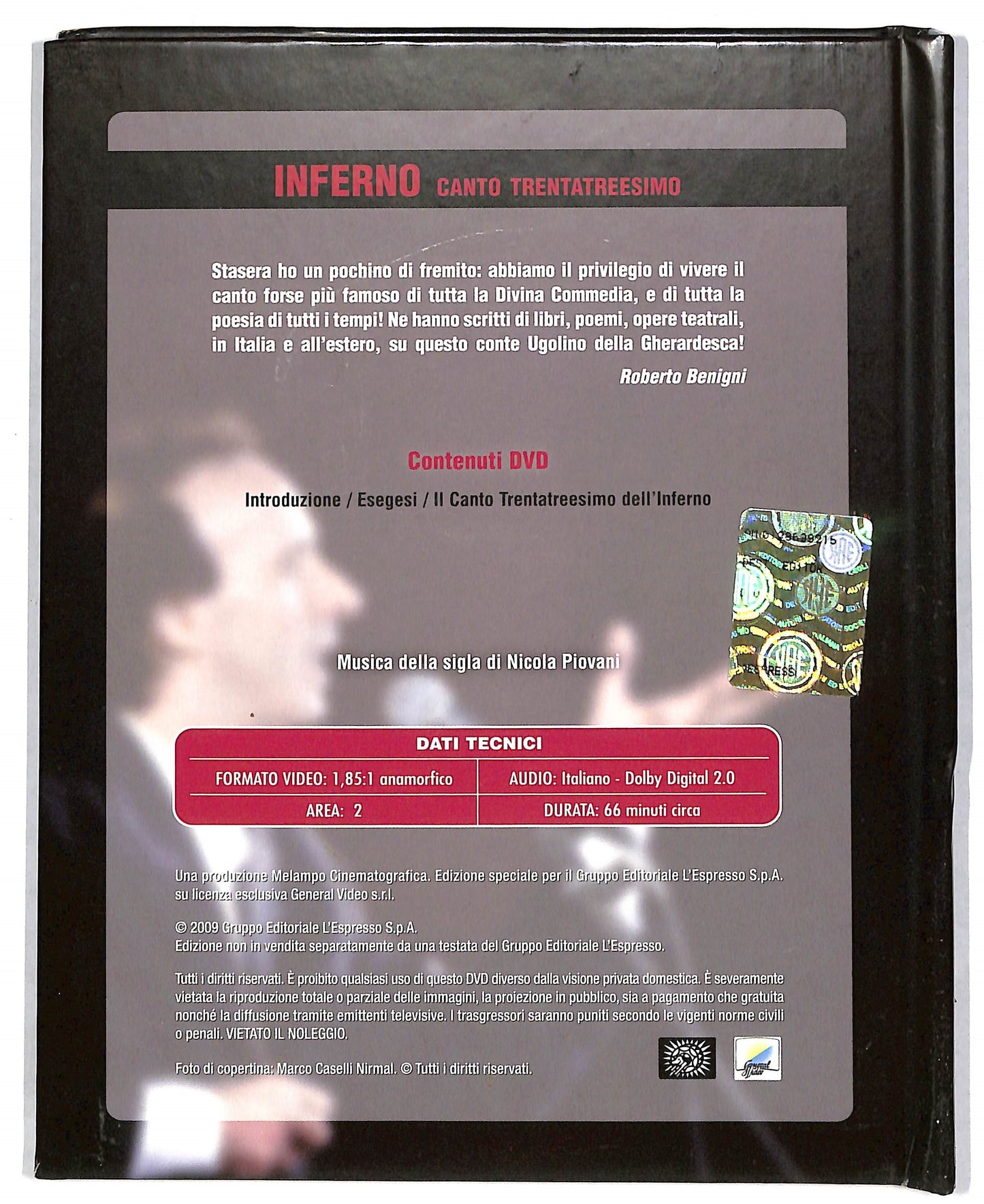EBOND Inferno canto trentatreesimo - tutto dante vol 12 DVD D815710