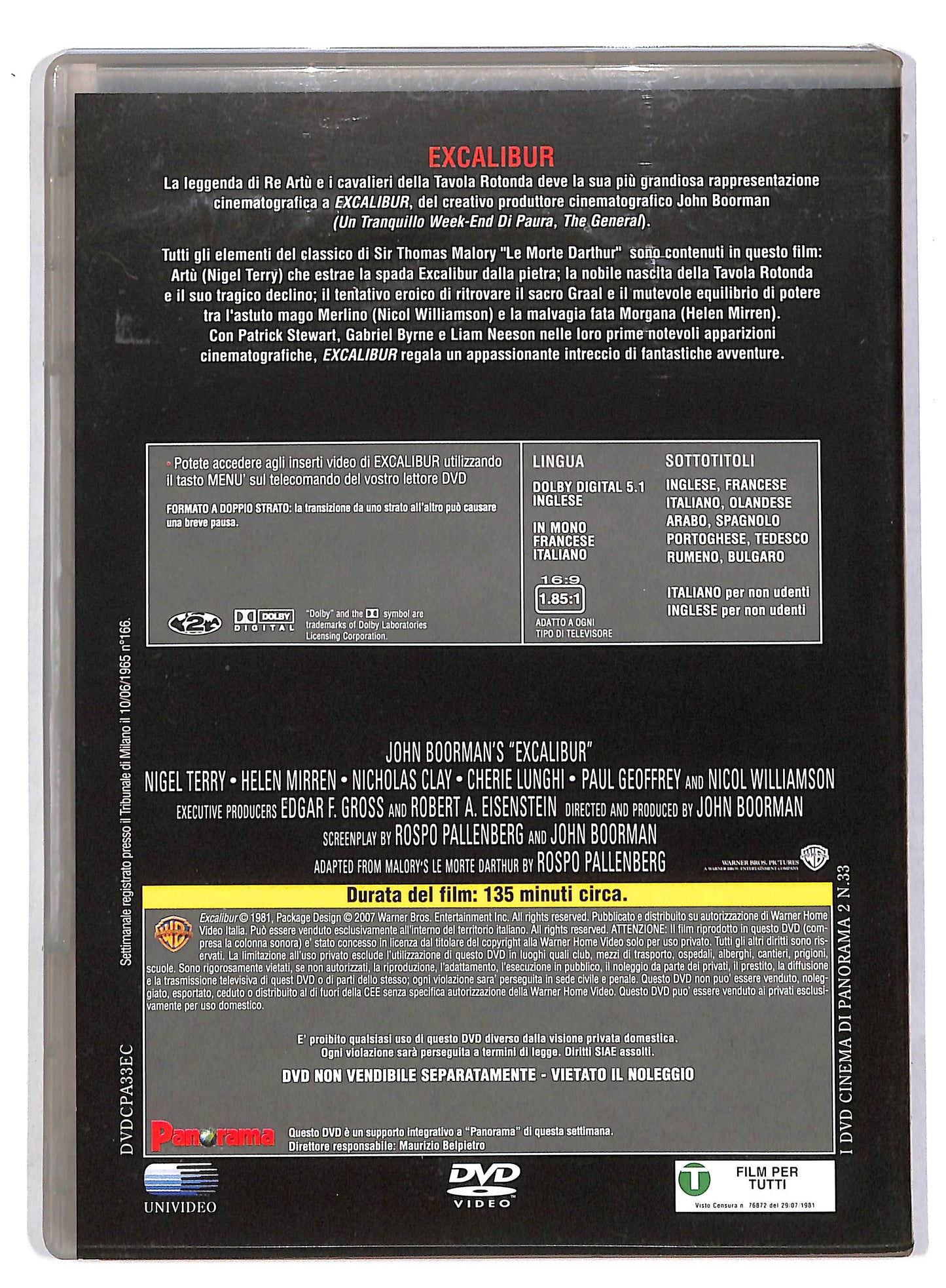 EBOND Excalibur EDITORIALE DVD D818464