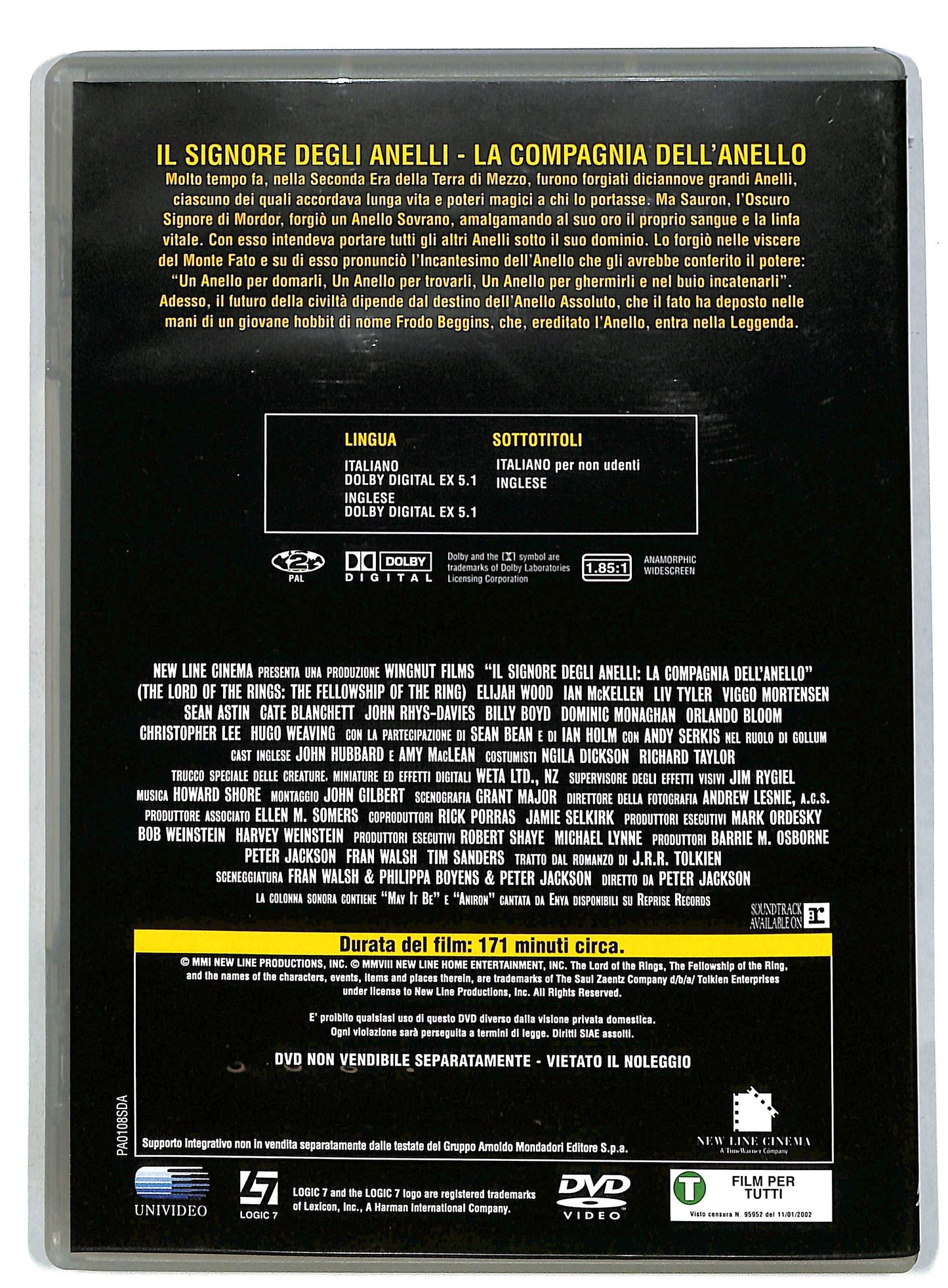 EBOND Il Signore degli Anelli - La Compagnia dell'Anello DVD D818707