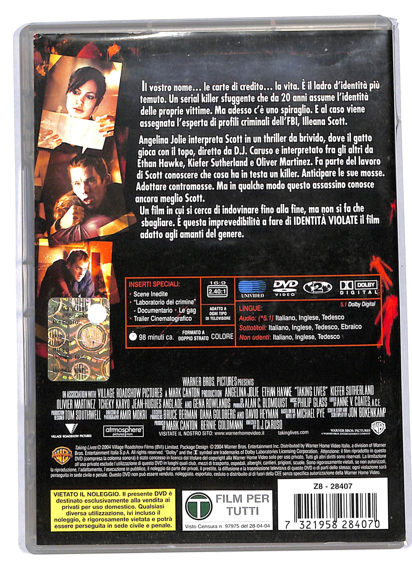 EBOND Identita Violate Con Angelina Jolie DVD D819057
