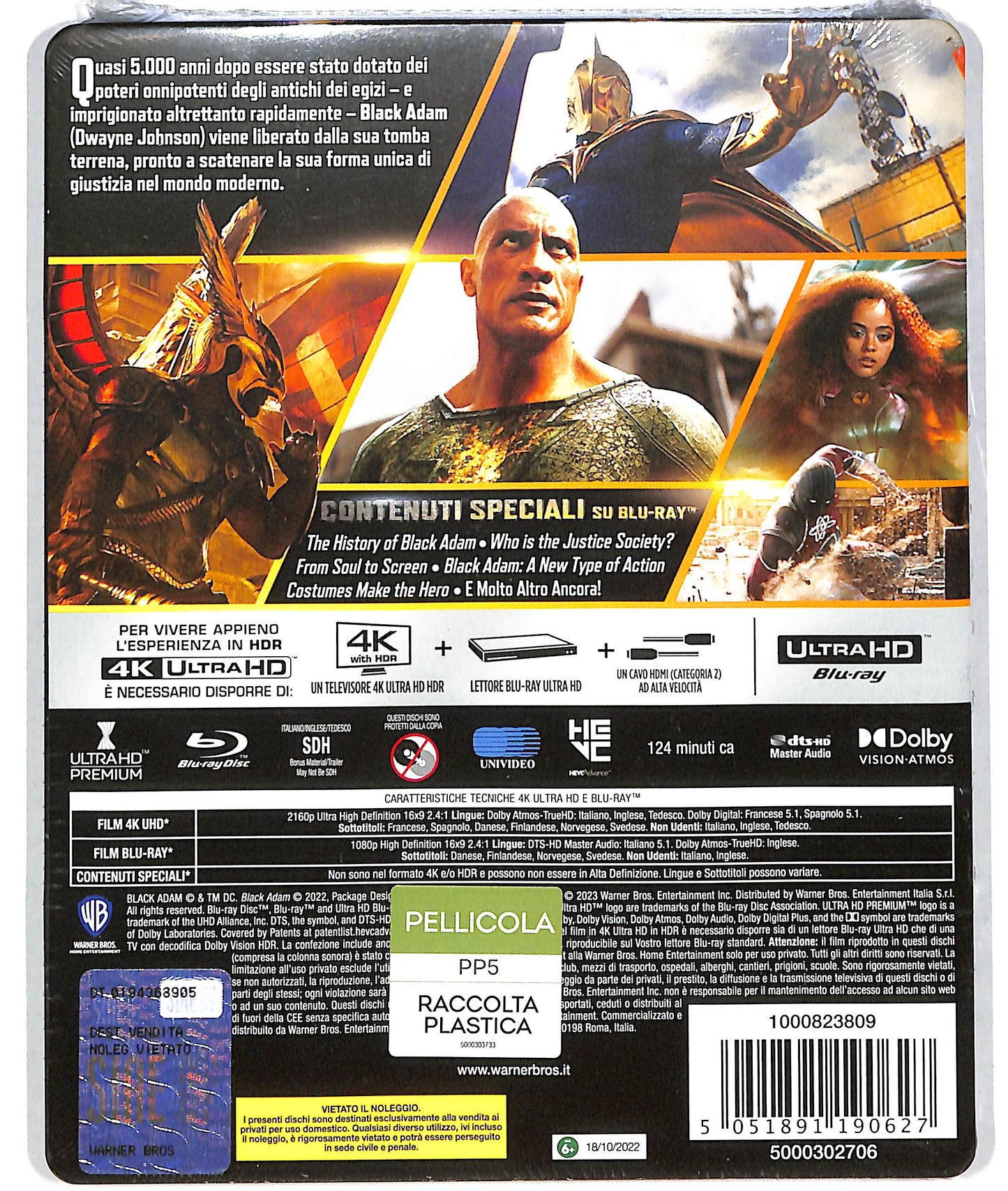 EBOND Black adam STEELBOOK 4K ULTRA HD BLURAY D819611