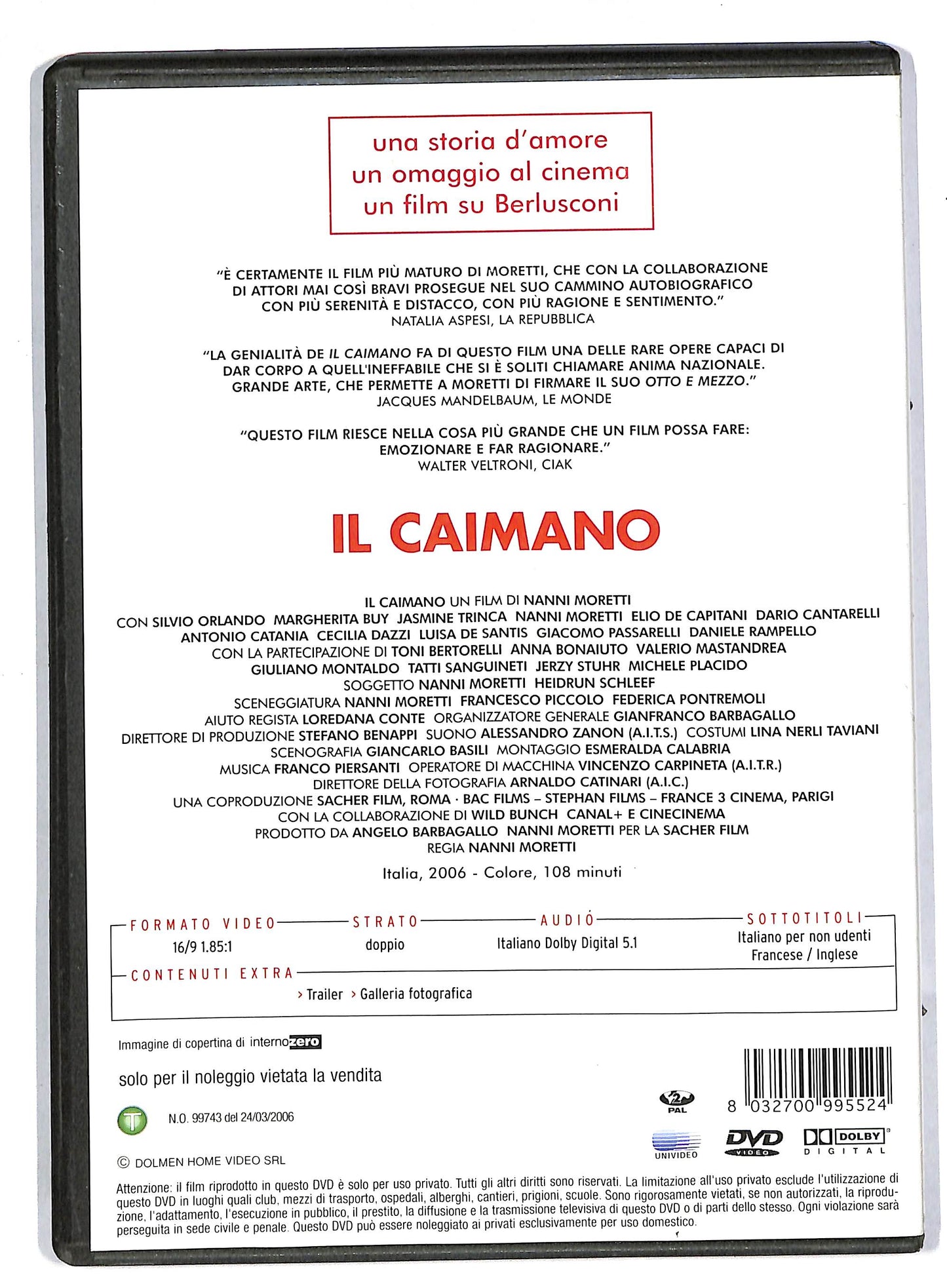 EBOND Il caimano NOLEGGIO DVD DB552145