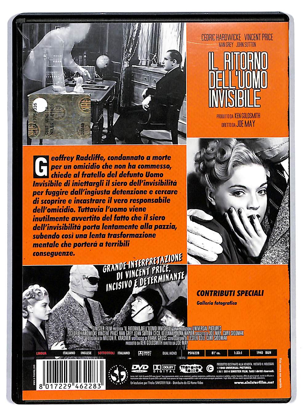 EBOND IL Ritorno Dell'Uomo Invisibile DVD DB552314