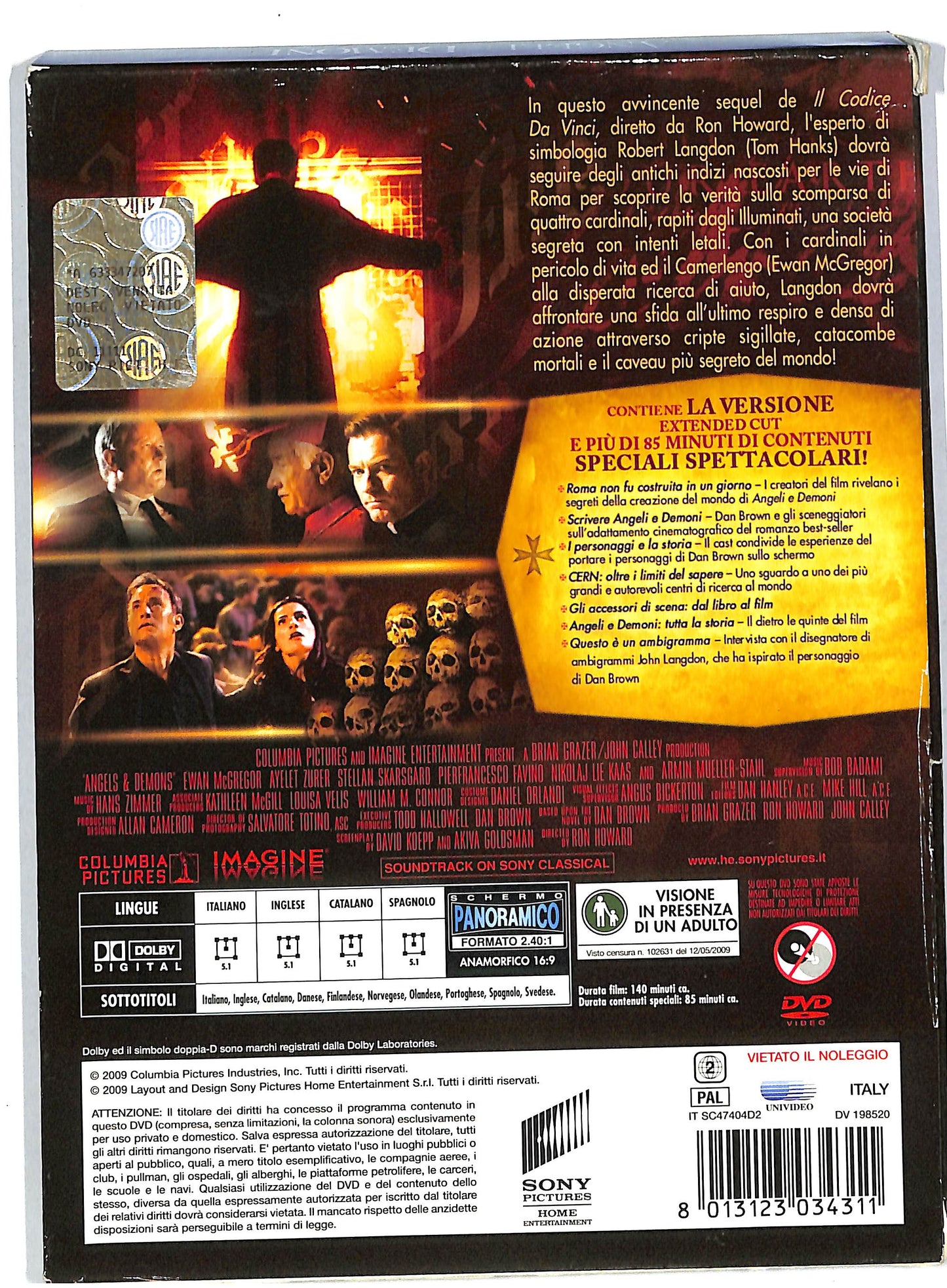 EBOND Angeli e Demoni Extended Cut 2 dischi DIGIPACK DVD DB556947