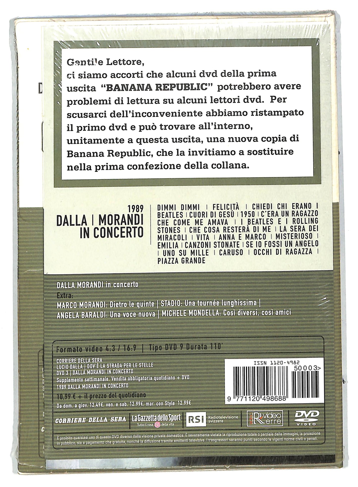 EBOND Dalla morandi in concerto 1989 - dov'e la strada EDITORIALE DVD DB557838