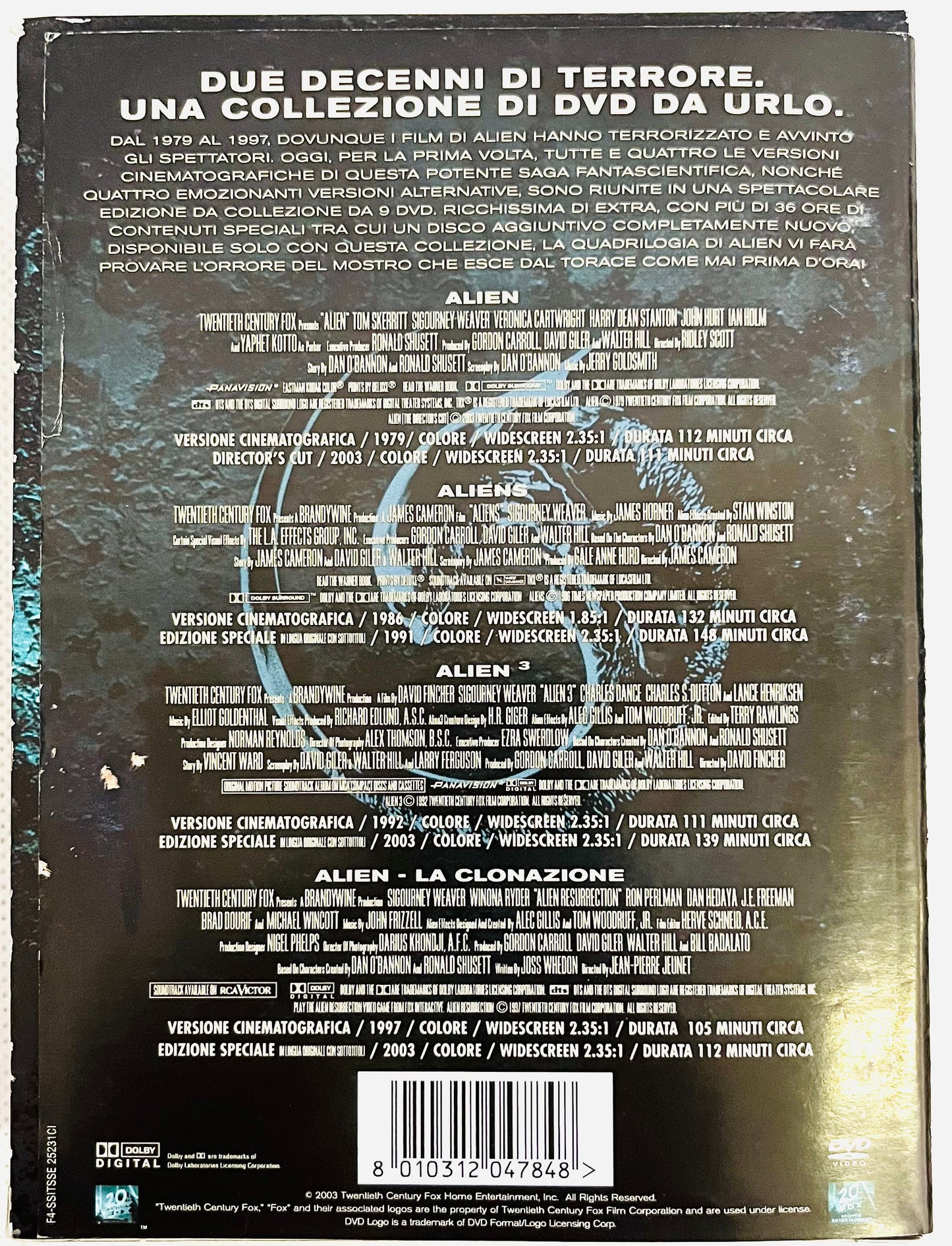 EBOND Alien Quadrilogia - 9 dischi - Cofanetto DVD DB558812