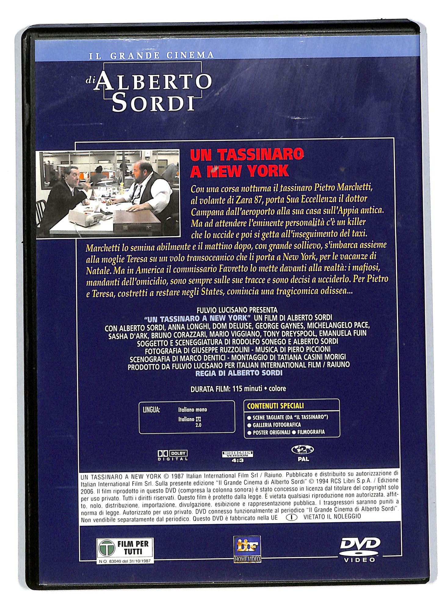 EBOND Un Tassinaro a New York Alberto Sordi EDITORIALE DVD DB559020