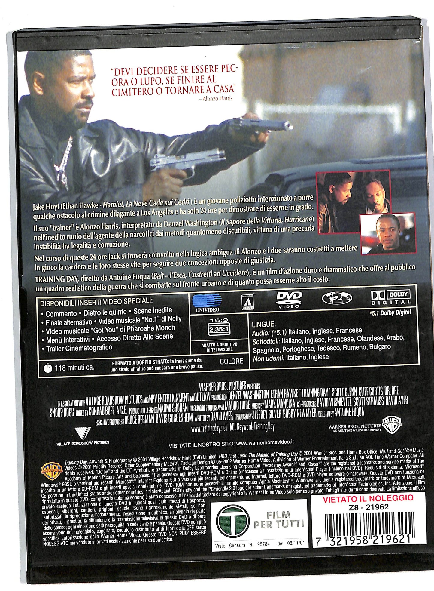 EBOND Training Day Di Denzel Washington SNAPPER DVD DB560120