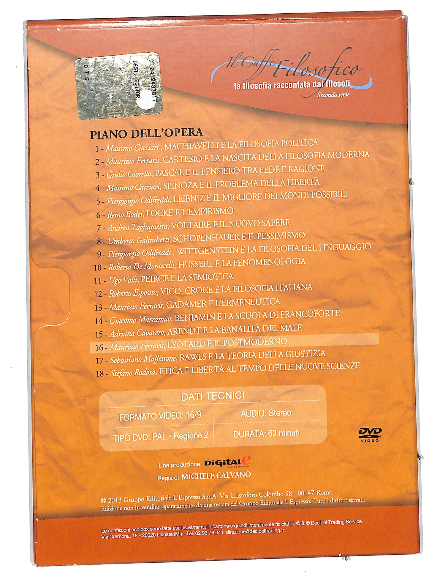 EBOND Lyotard e il postmoderno vol 16 DIGIPACK EDITORIALE DVD DB560165