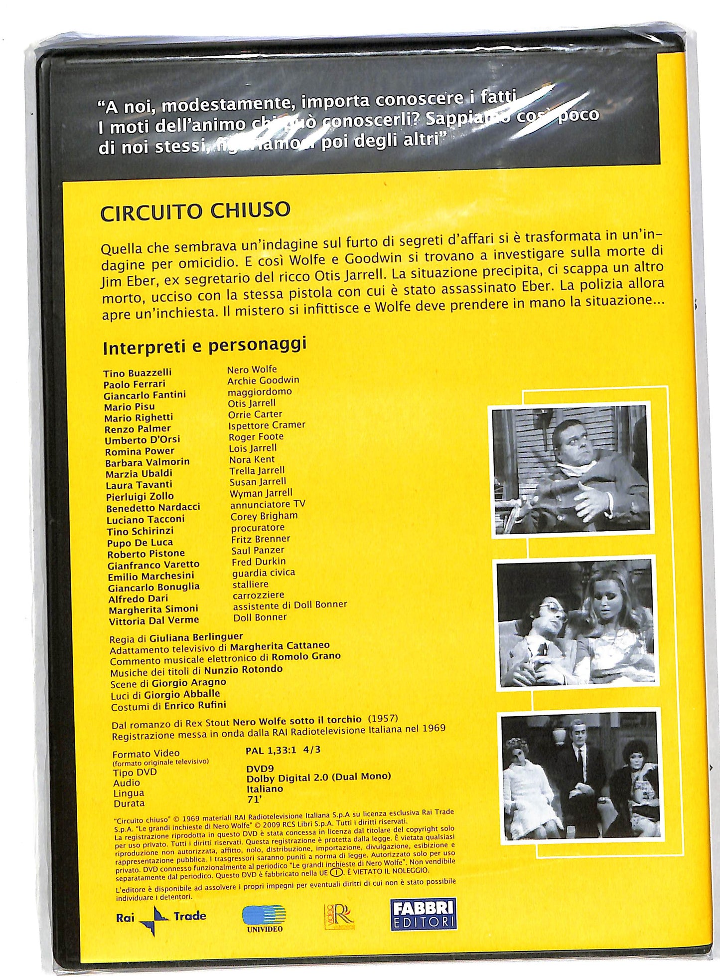 EBOND Nero wolfe - circuito chiuso seconda puntata EDITORIALE DVD DB560424