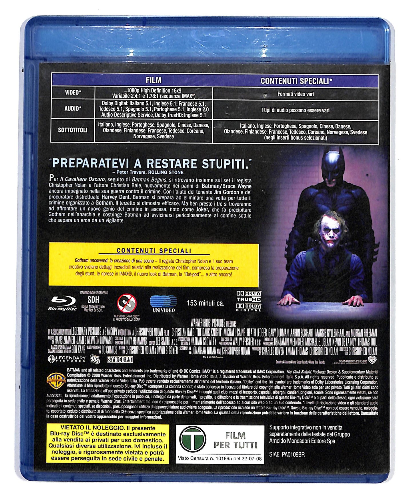 EBOND Il Cavaliere Oscuro BLURAY DB560923