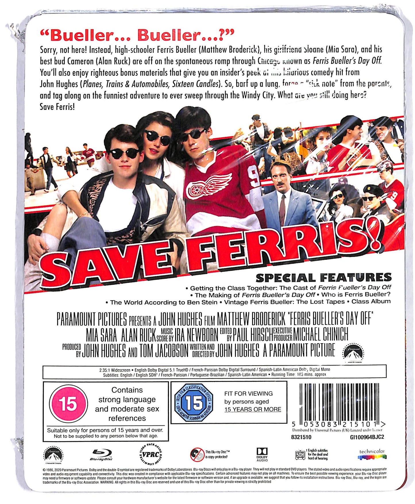 EBOND Ferris Bueller's Day off (UK Version) STEELBOOK BLURAY DB562827