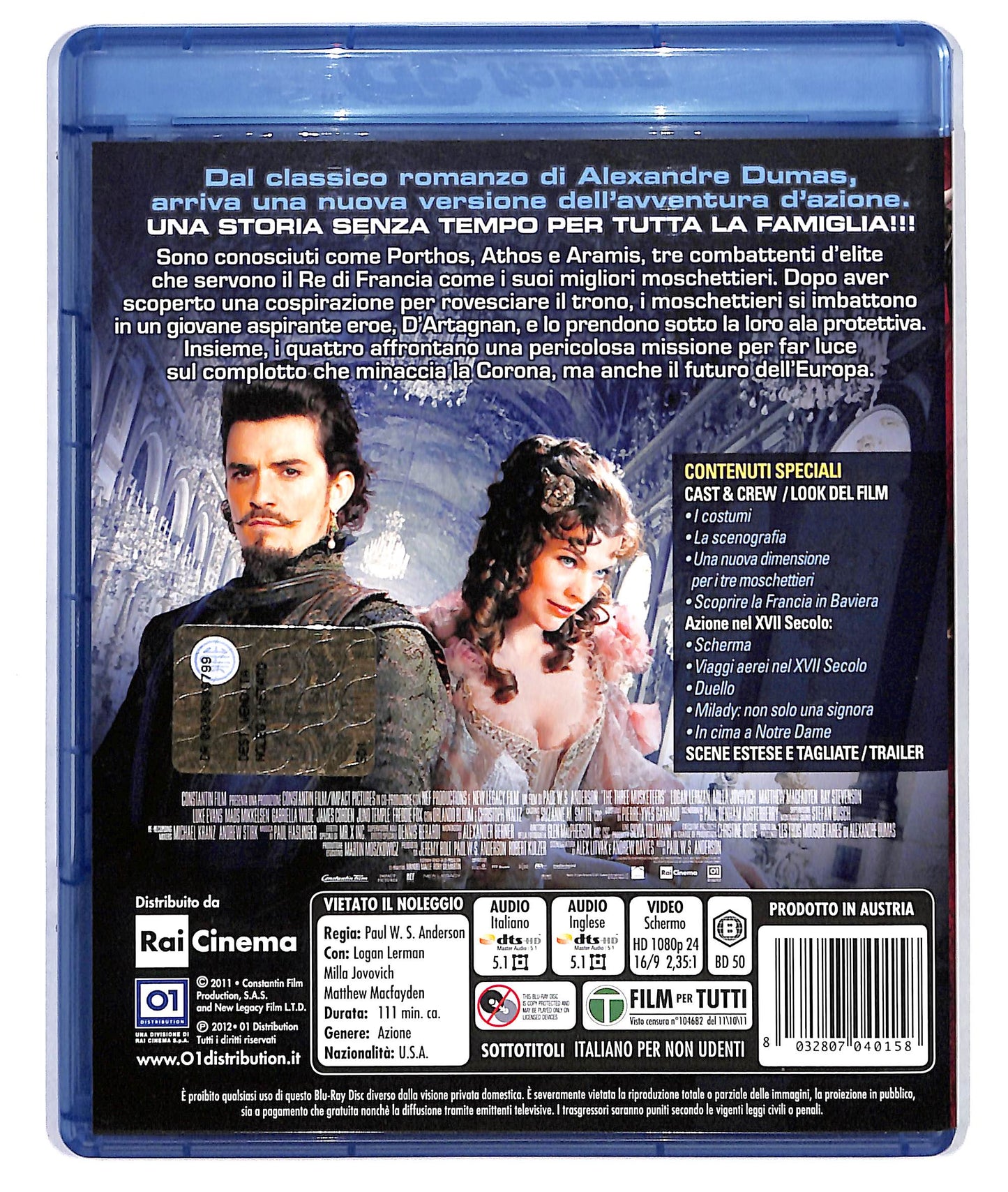 EBOND I tre moschettieri 3D BLURAY BLURAY DB567318