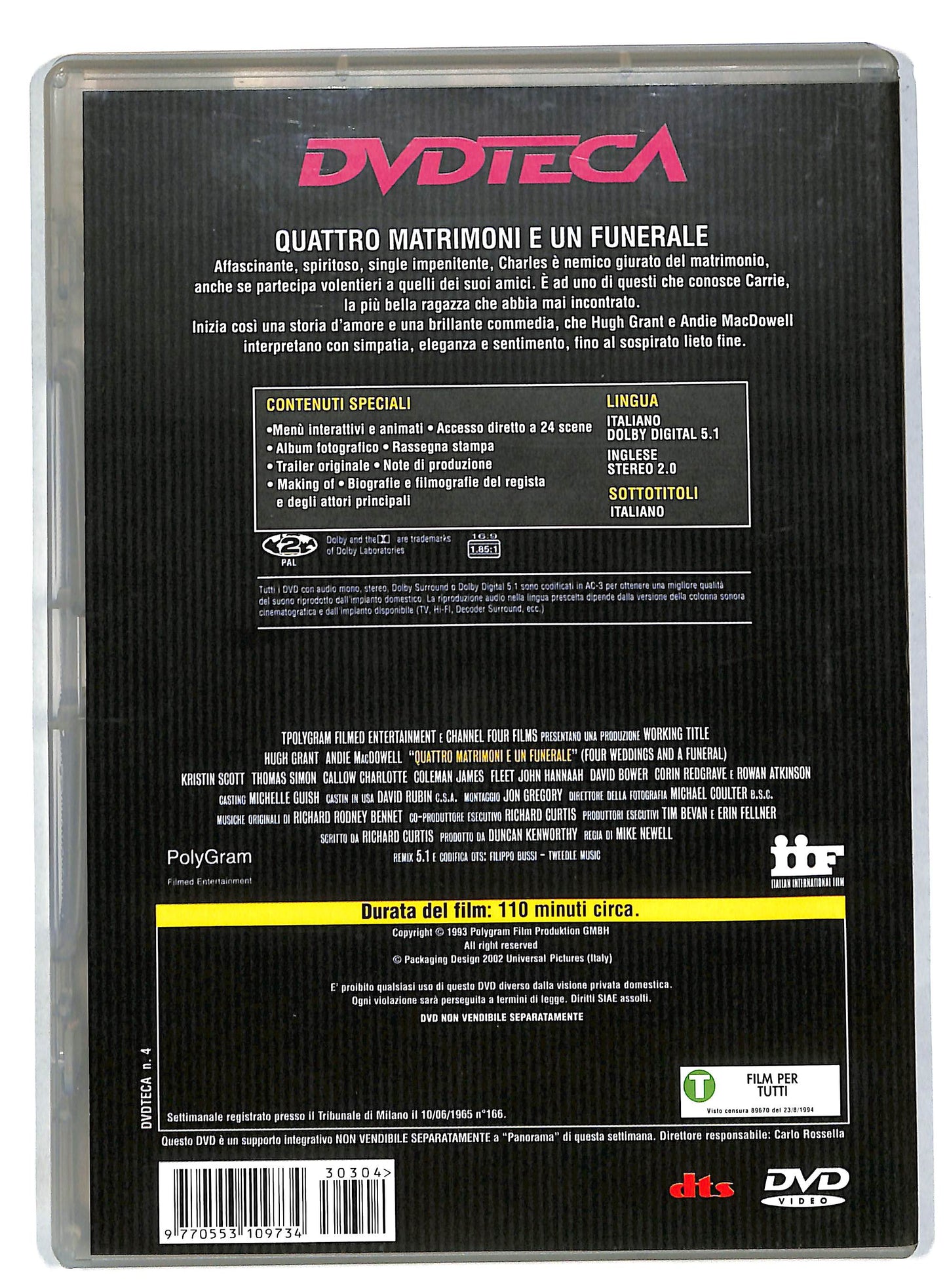 EBOND Quattro matrimoni e un funerale EDITORIALE DVD DB567905