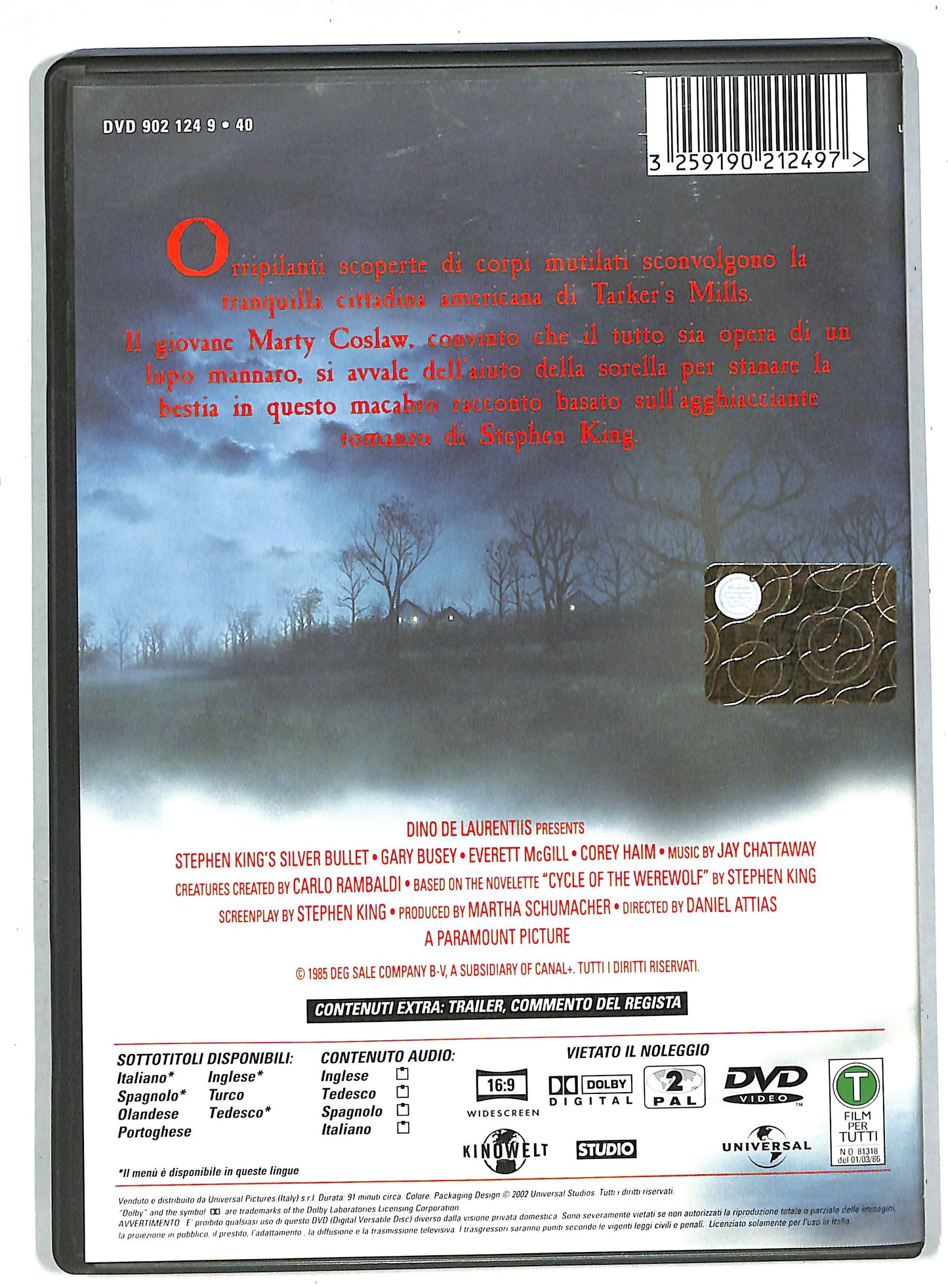 EBOND Unico Indizio La Luna Piena DVD DB569304