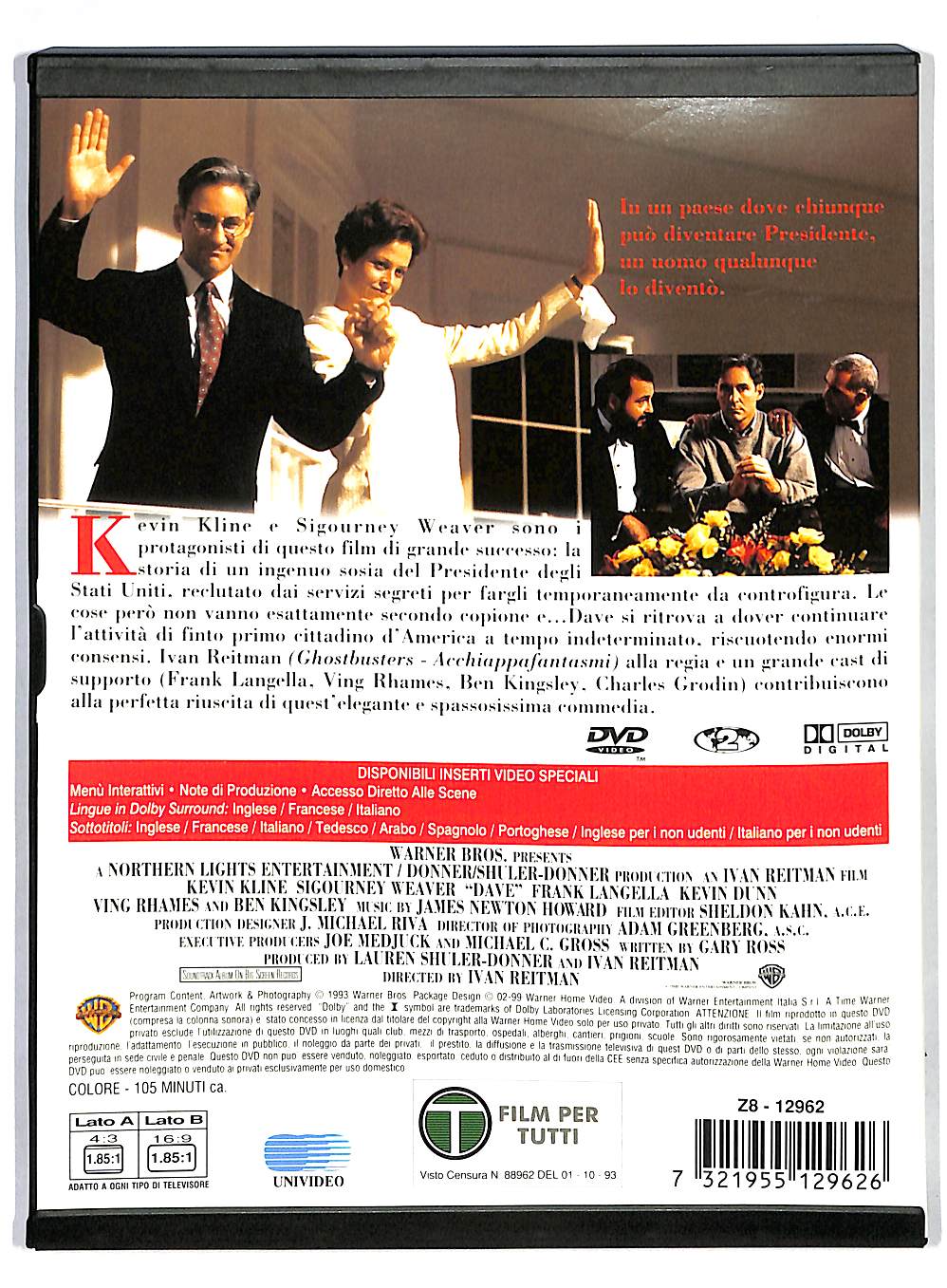 EBOND Dave - Presidente per un giorno SNAPPER DVD DB569852