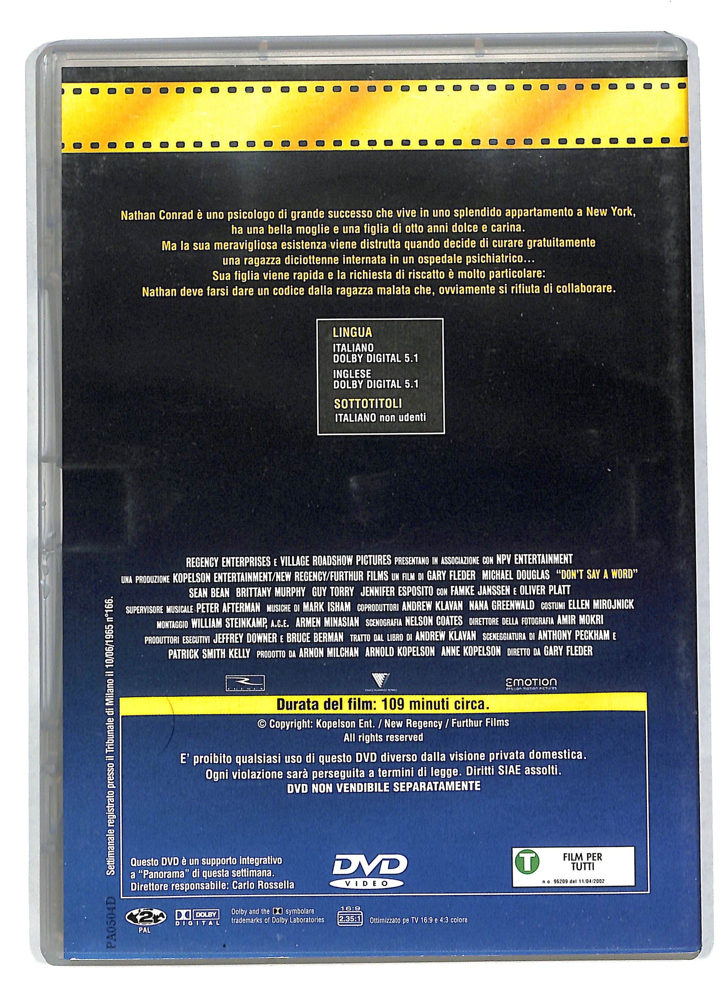 EBOND Don't Say a Word EDITORIALE DVD DB572143
