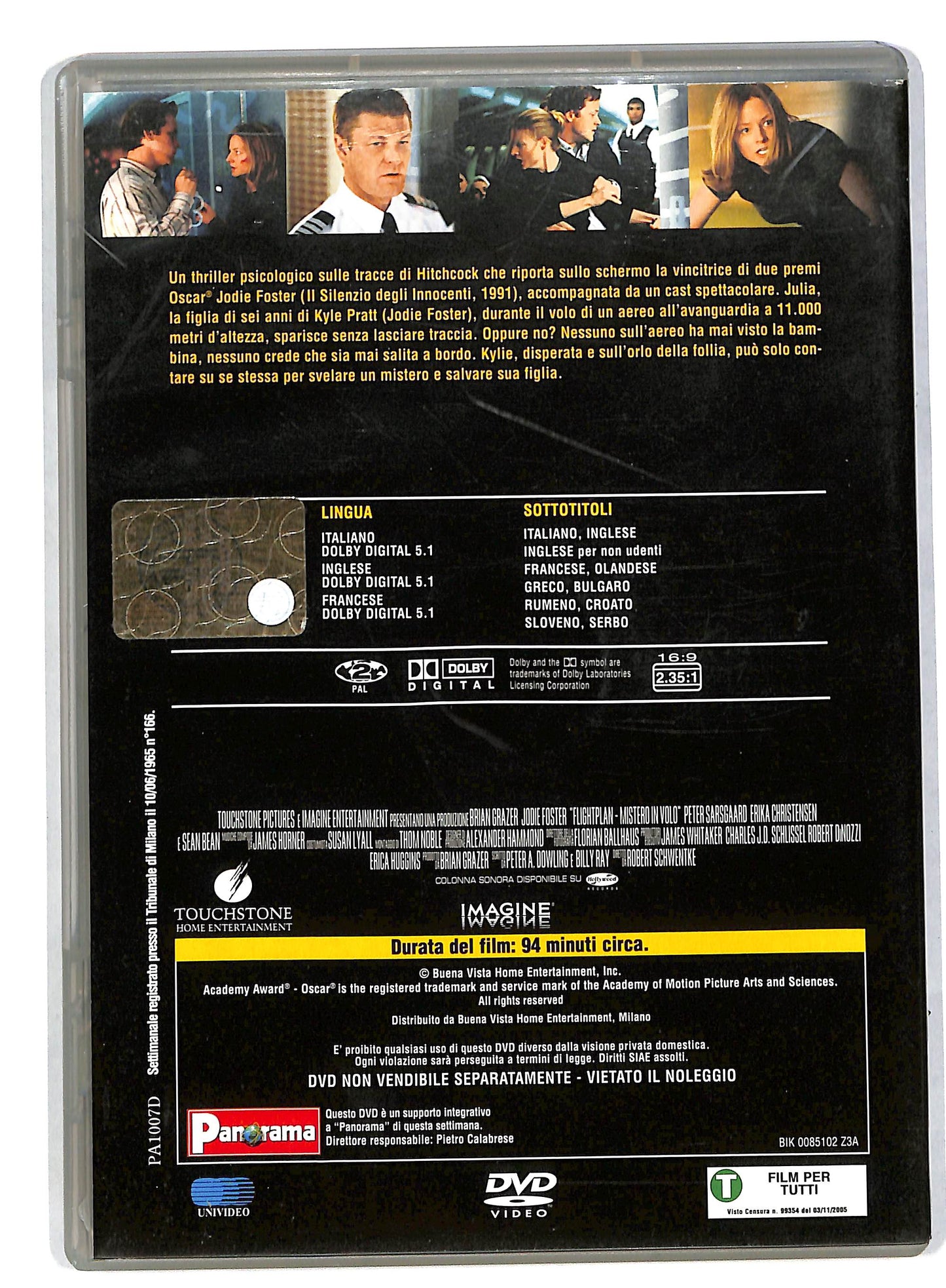 EBOND Flightplan - mistero in volo EDITORIALE DVD DB575140