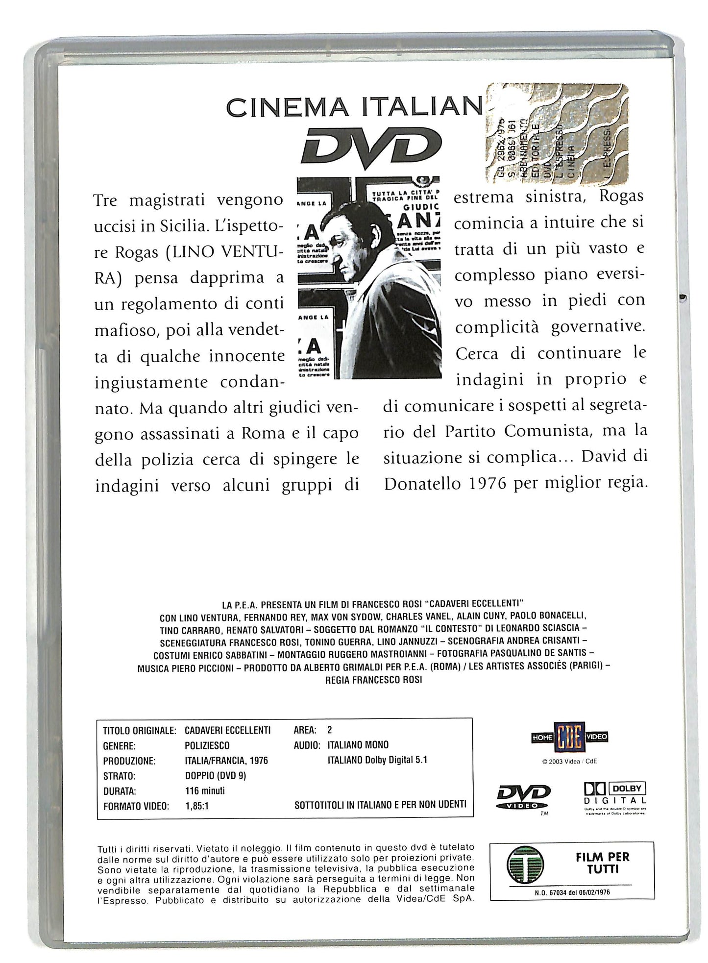 EBOND Cadaveri eccellenti vol 18 EDITORIALE DVD DB578630