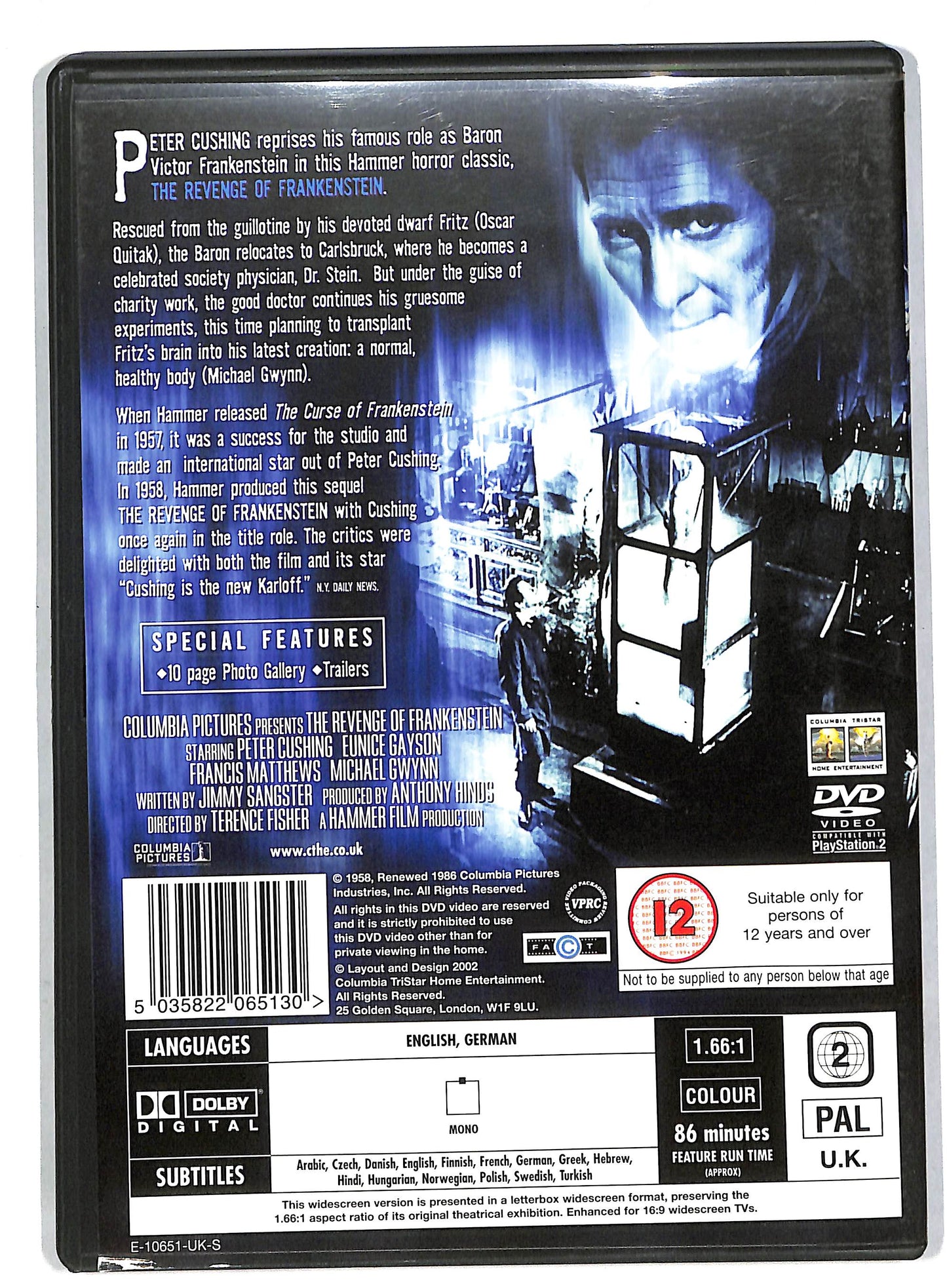 EBOND Revenge Of Frankenstein - NO ITA DVD DB579430