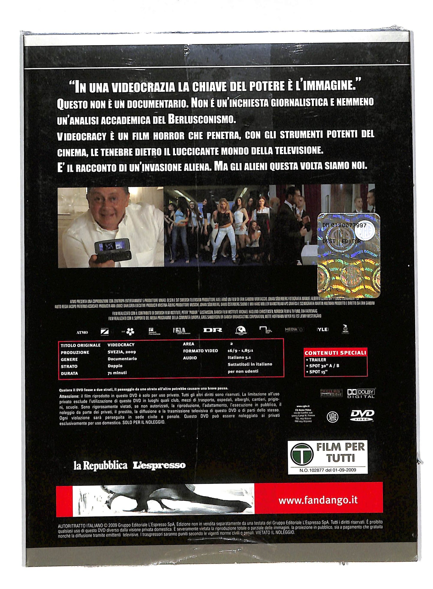 EBOND Videocracy - basta apparire EDITORIALE DIGIPACK DVD DB580150