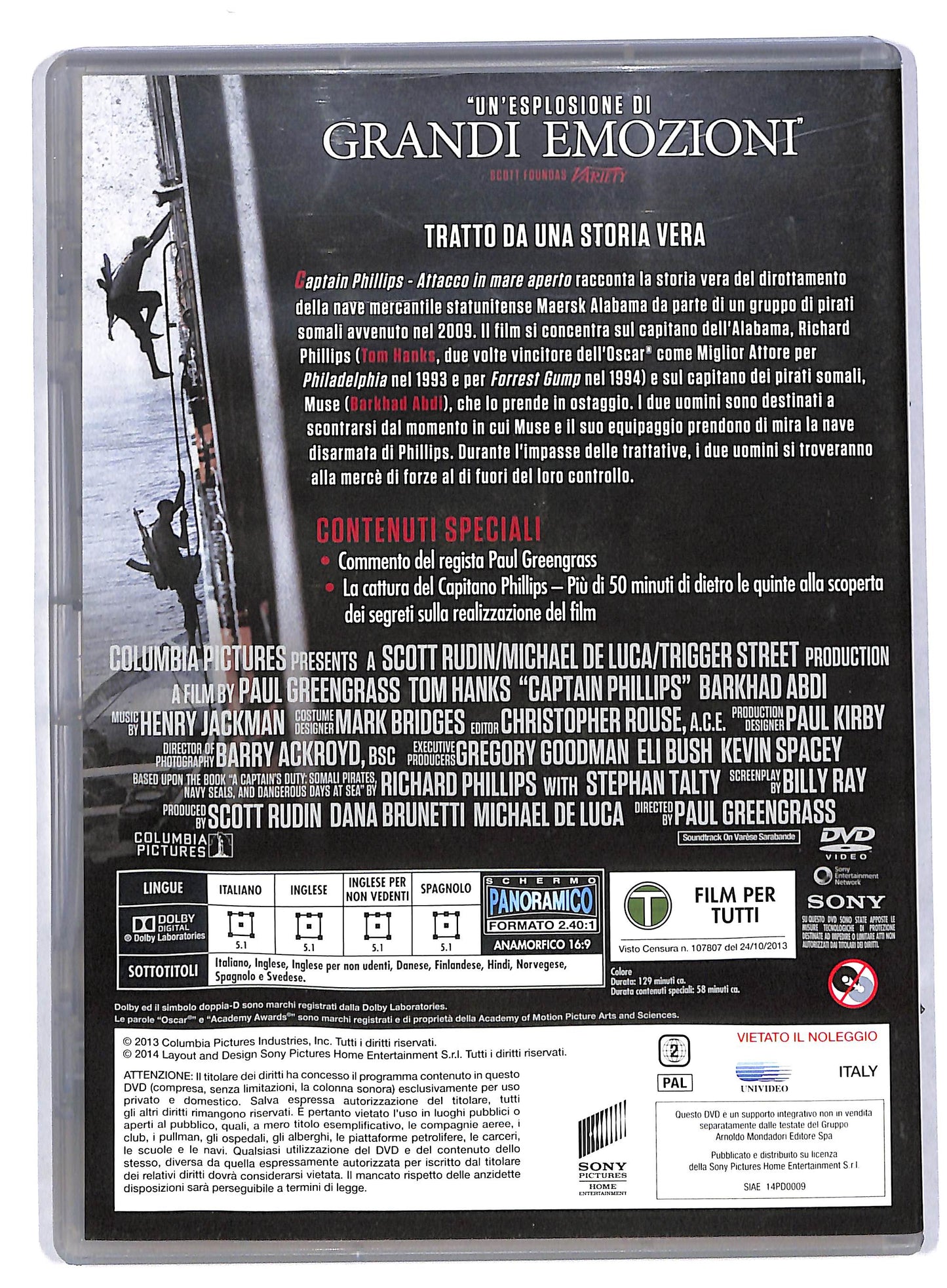 EBOND Captain Phillips - attacco in mare aperto EDITORIALE DVD DB580959