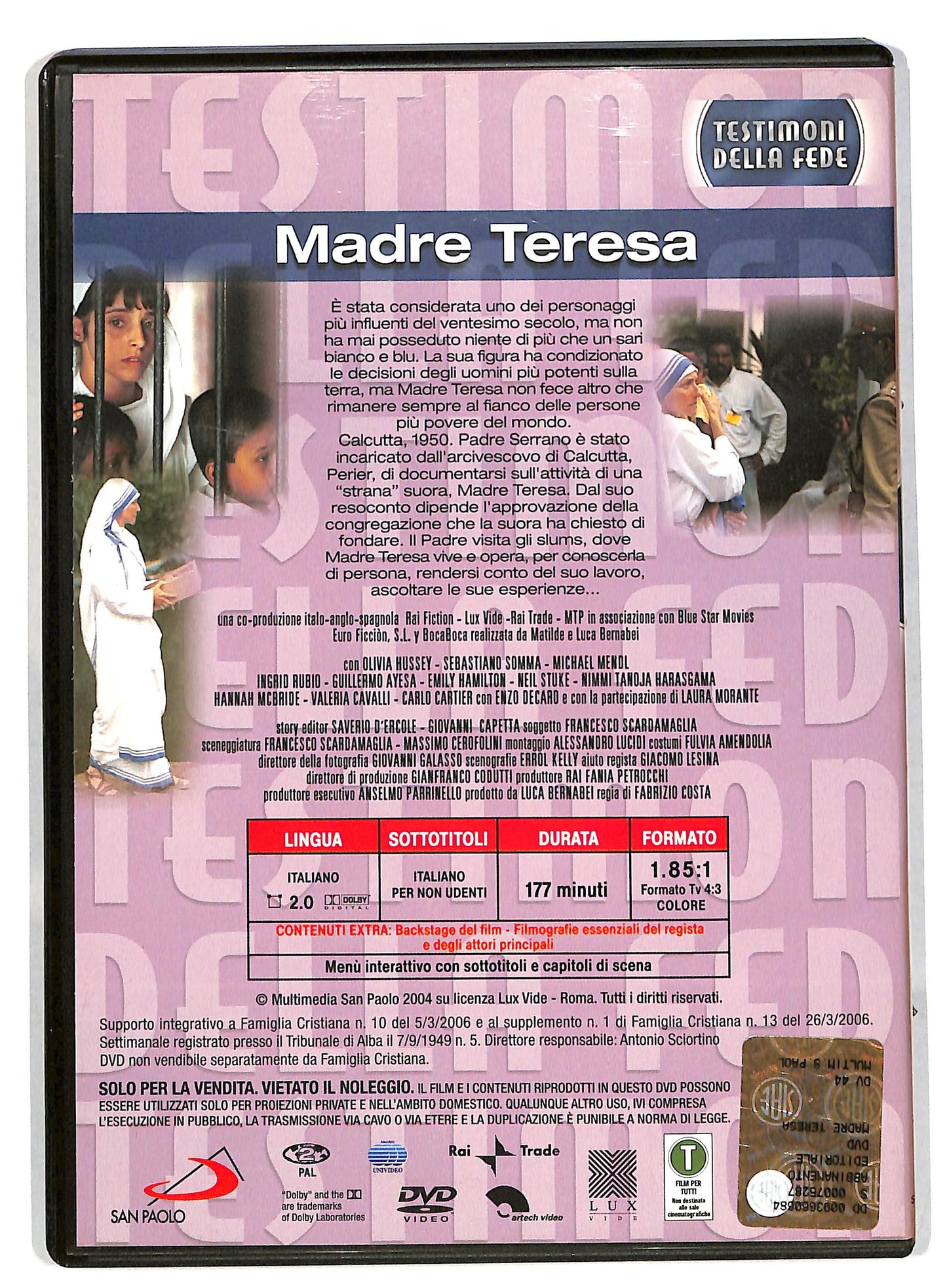 EBOND Testimoni della fede - madre teresa EDITORIALE DVD DB581135