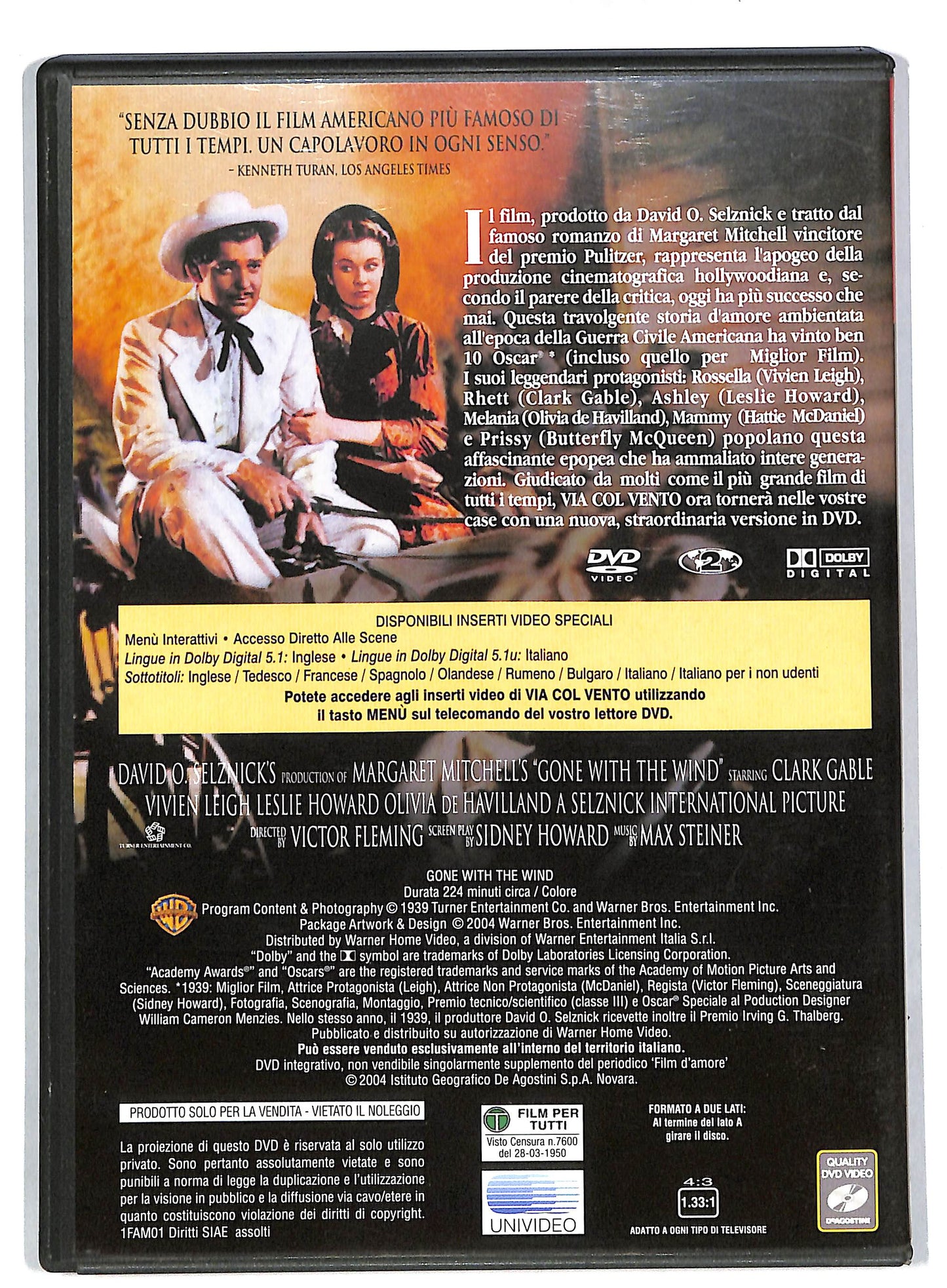 EBOND Via col vento EDITORIALE DVD DB582432