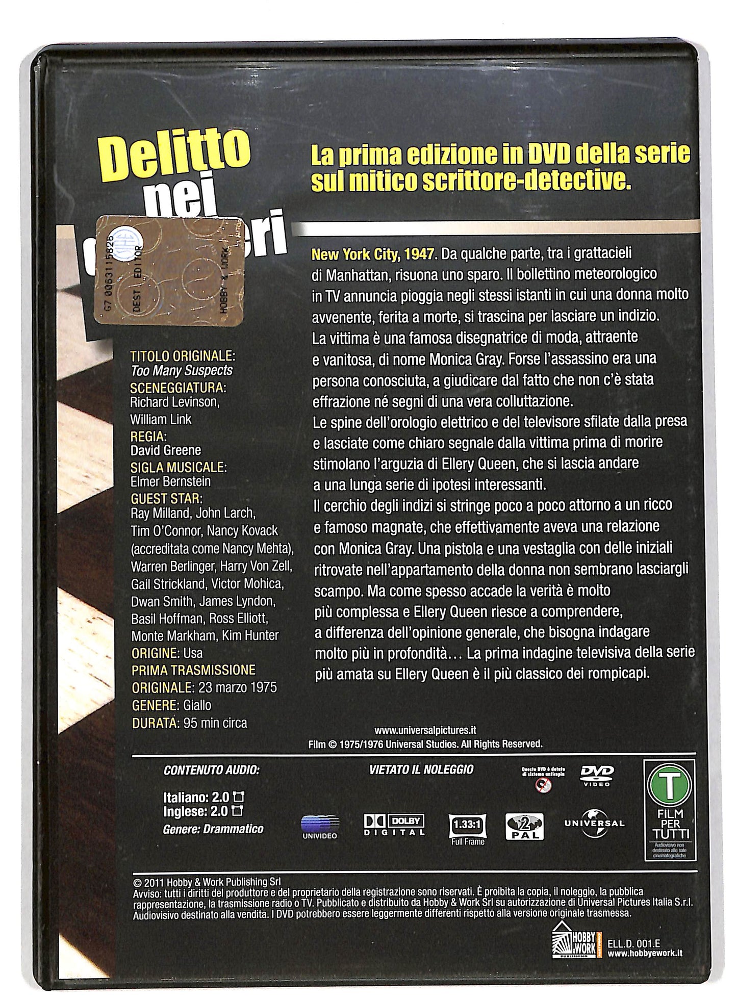 EBOND Ellery Queen - Delitto Nei Quartieri Alti EDITORIALE DVD DB582641