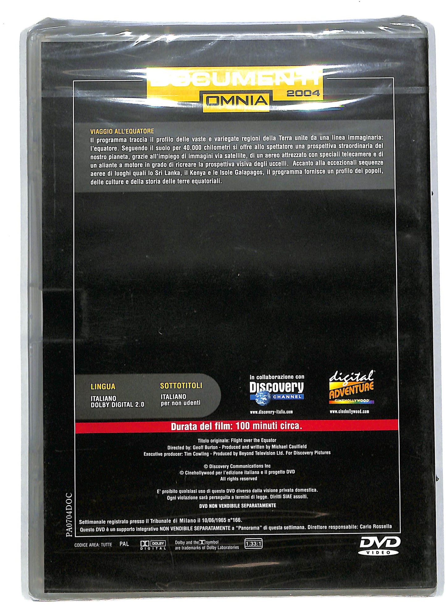 EBOND Viaggio all'equatore - documenti omnia 2004 EDITORIALE DVD DB583611