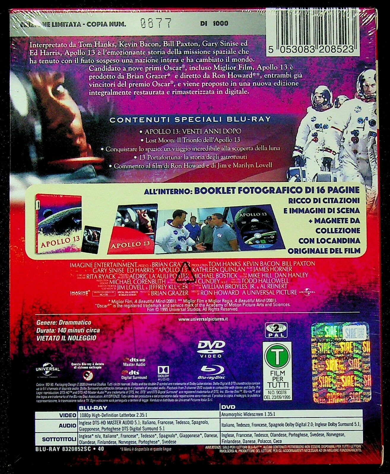 EBOND Apollo 13 Limited (i Numeri 1) DVD + Booklet + BLURAY BLURAY BLURAY DS008033
