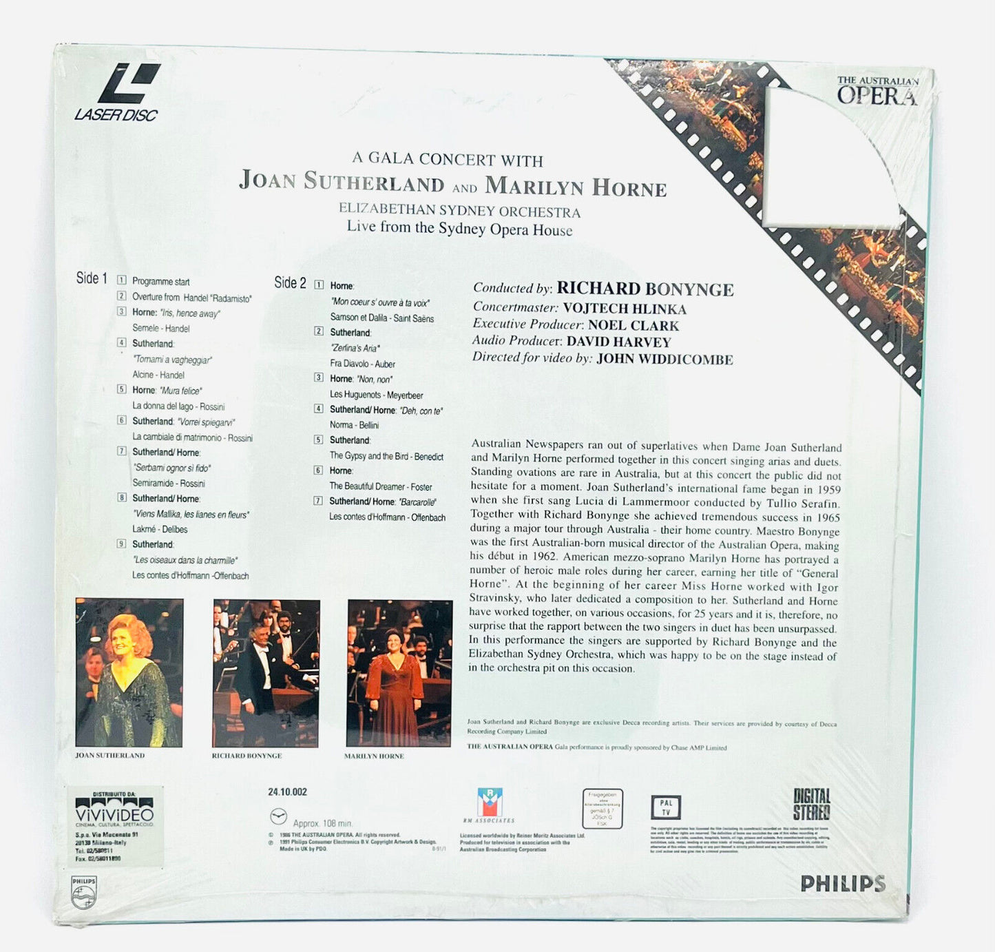EBOND Gala Concert With Joan Sutherland And Marilyn Horne - Laser Disc Pal