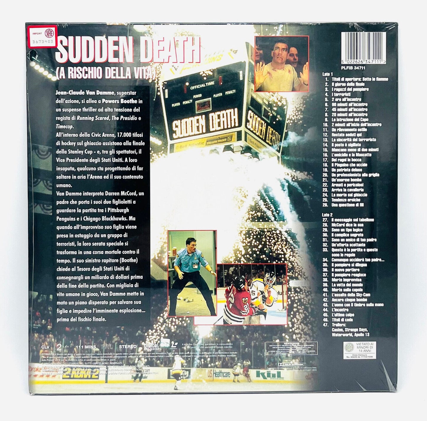 EBOND Sudden Death ( A Rischio Della Vita) - Laser Disc Pal