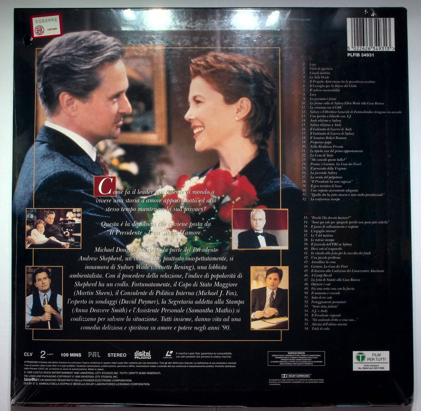 EBOND Il Presidente Una Storia D'amore - Laser Disc Pal