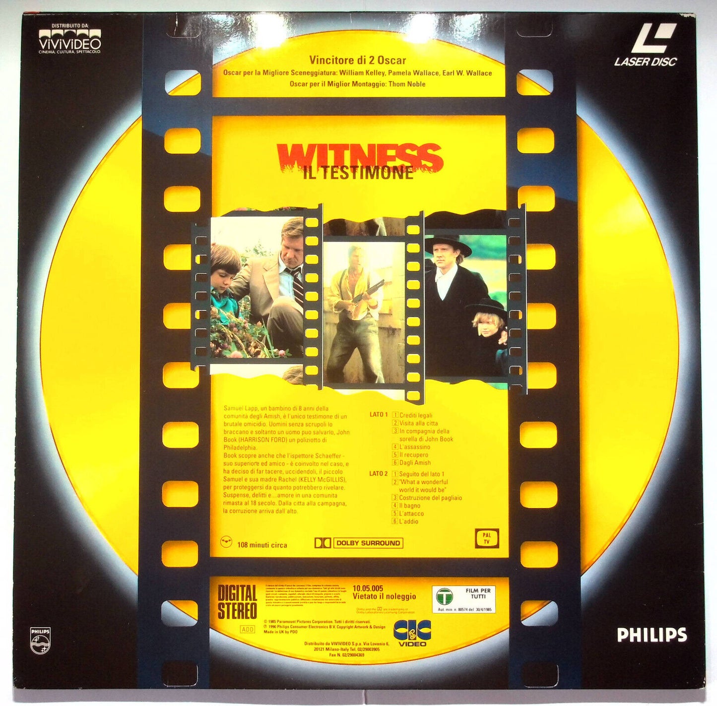 EBOND Witness Il Testimone - Laser Disc Pal